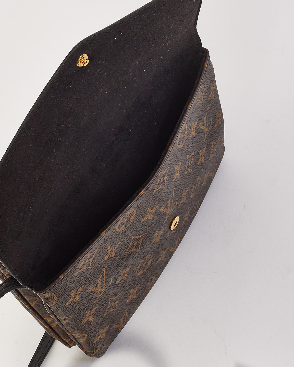 Louis Vuitton Black & Monogram Canvas Twice Crossbody Bag