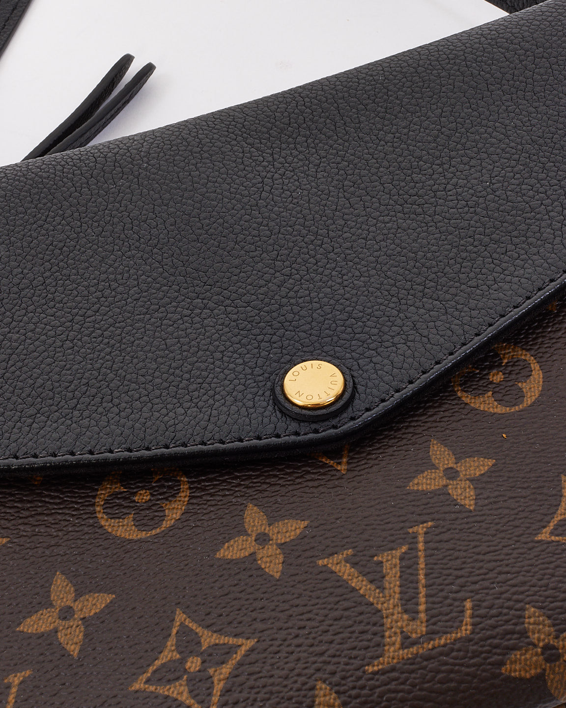 Louis Vuitton Black & Monogram Canvas Twice Crossbody Bag