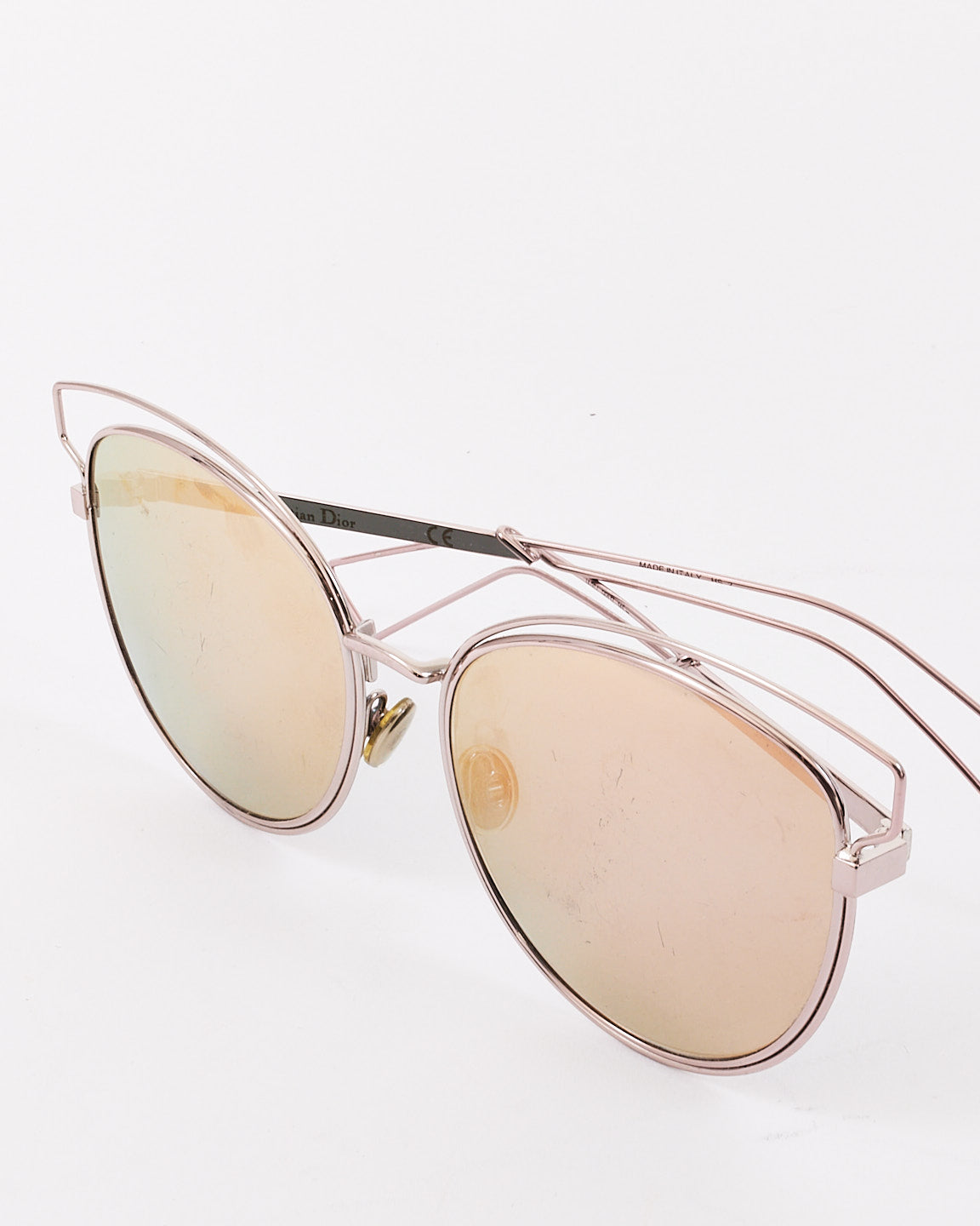 Dior Pink Metal Cat Eye Frame Side Real 2 Sunglasses