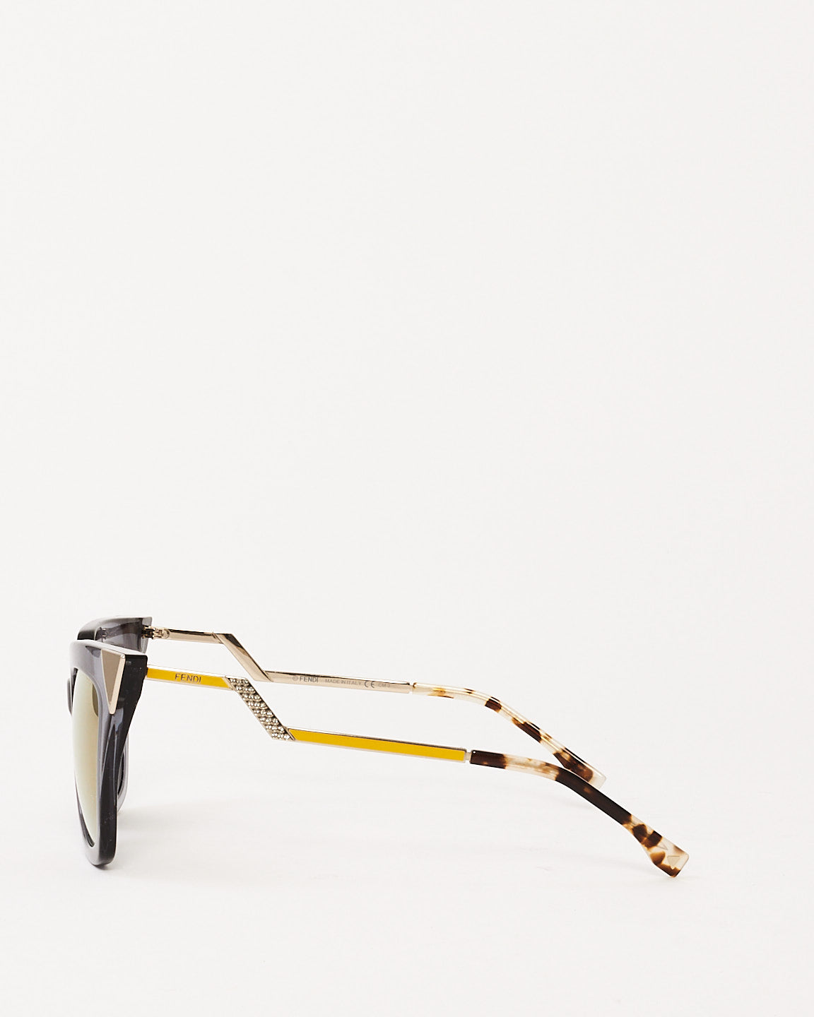 Fendi Lunettes de soleil œil de chat en acétate gris et jaune FF0060/S