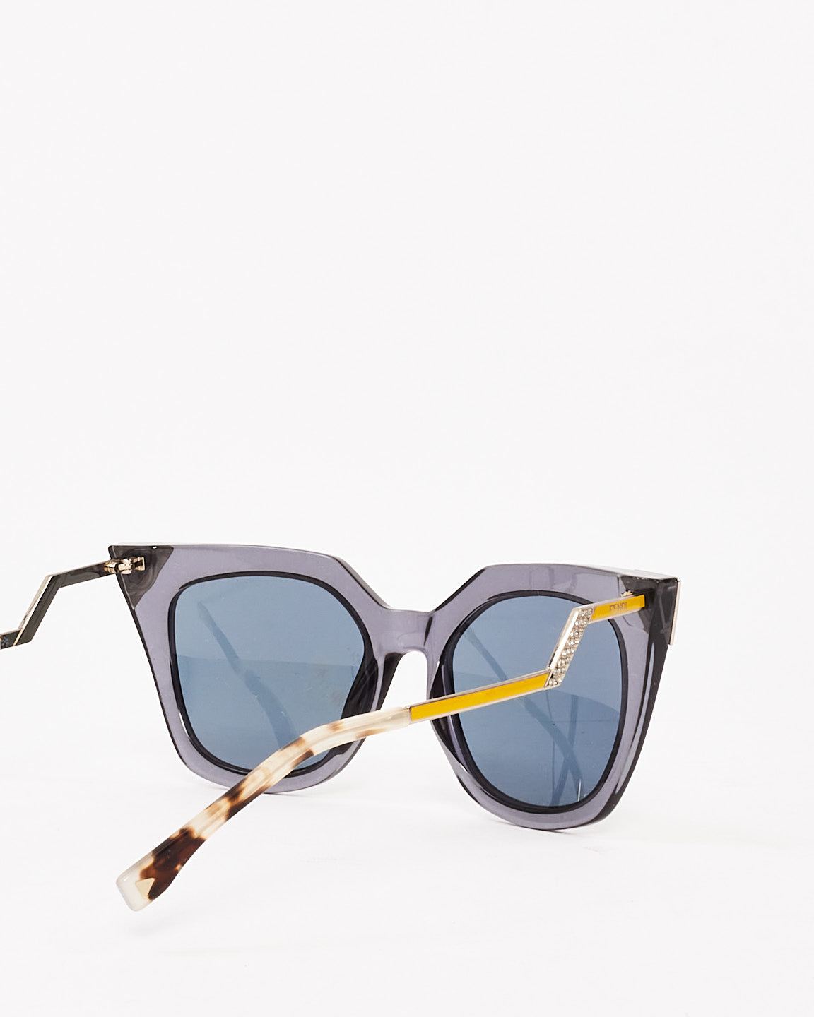 Fendi Lunettes de soleil œil de chat en acétate gris et jaune FF0060/S