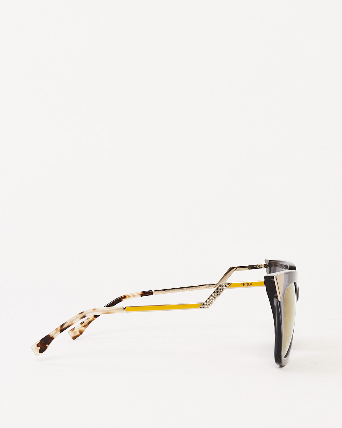 Fendi Lunettes de soleil œil de chat en acétate gris et jaune FF0060/S