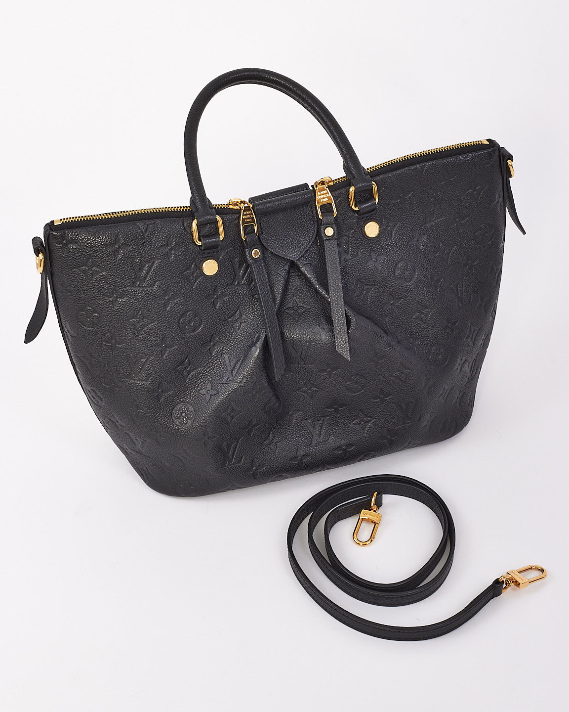 Louis Vuitton Black Monogram Empreinte Leather Mazarine MM Bag