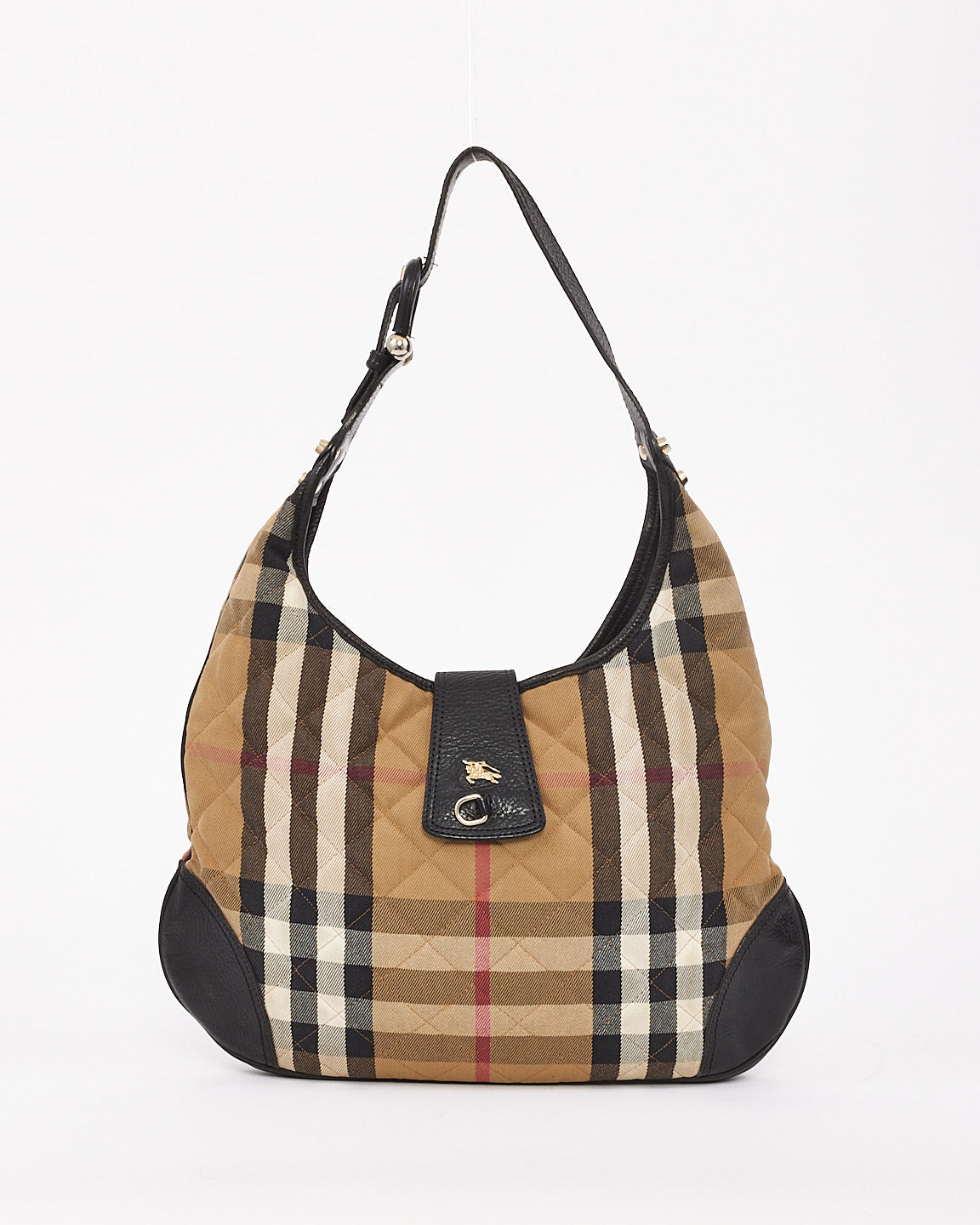 Burberry Sac à bandoulière en coton imprimé à carreaux beige