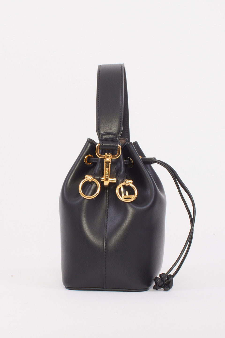 Fendi Sac seau Mini Mon Trésor en cuir noir