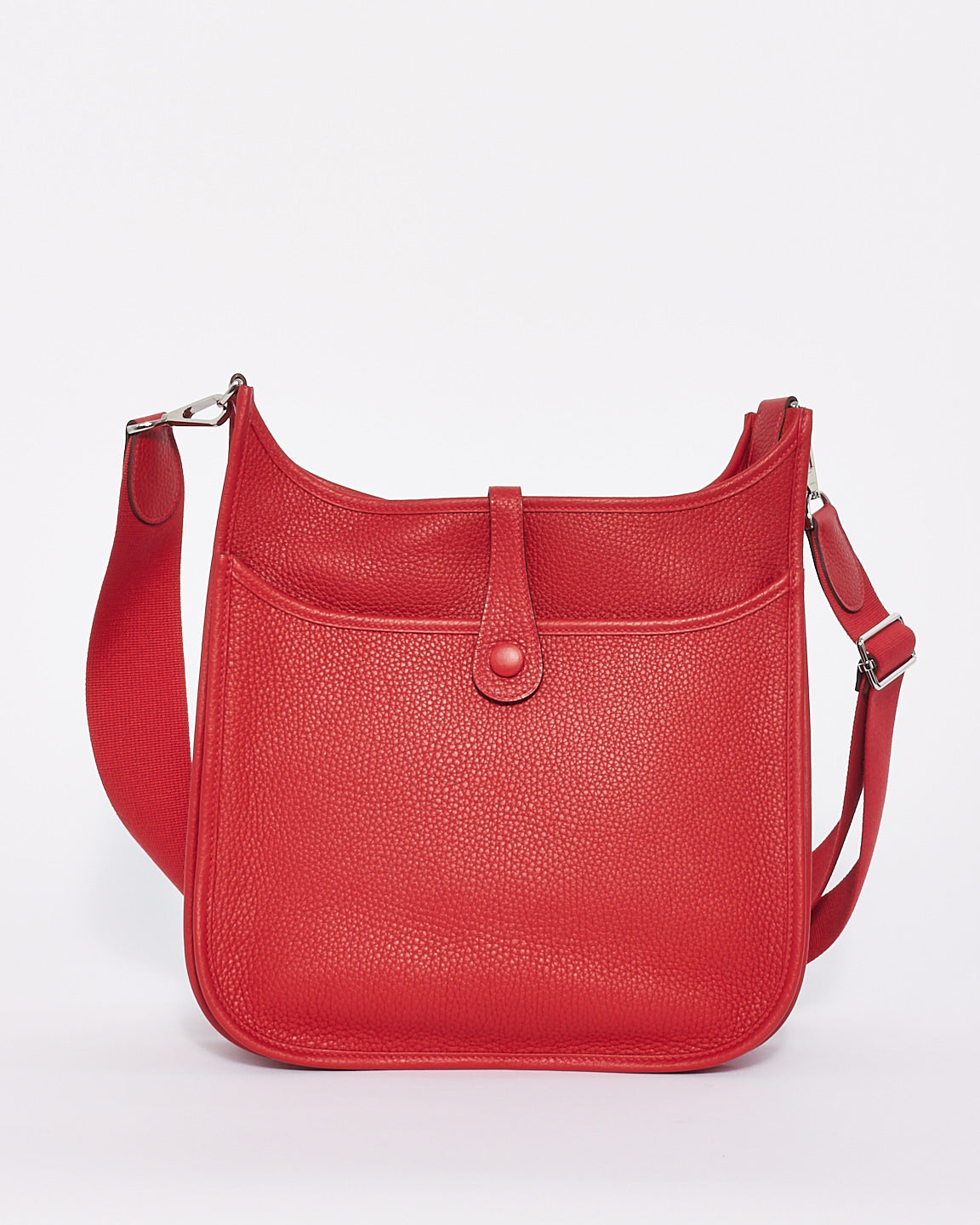 Hermès Red Clemence Leather Evelyne III PM Bag