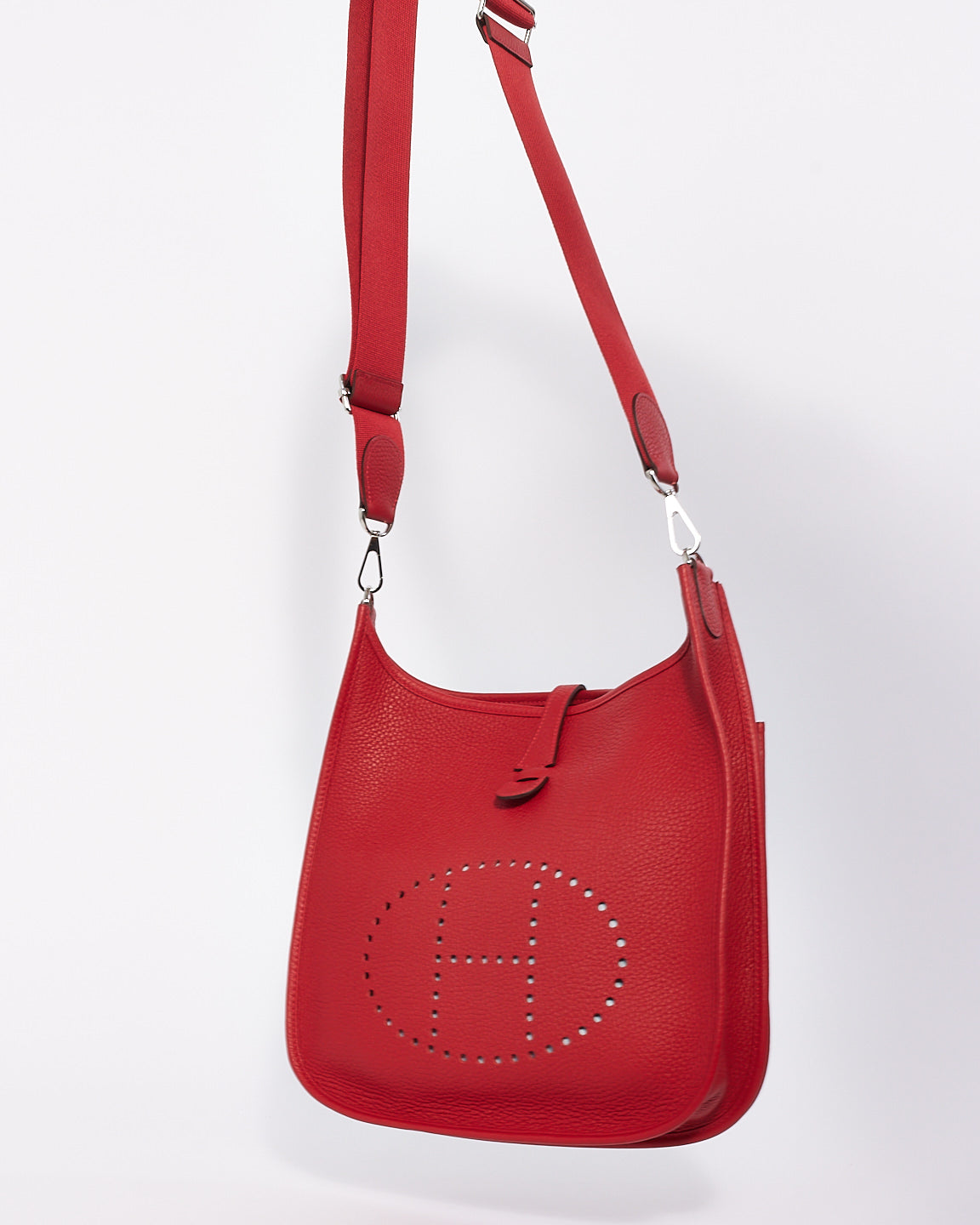 Hermès Red Clemence Leather Evelyne III PM Bag