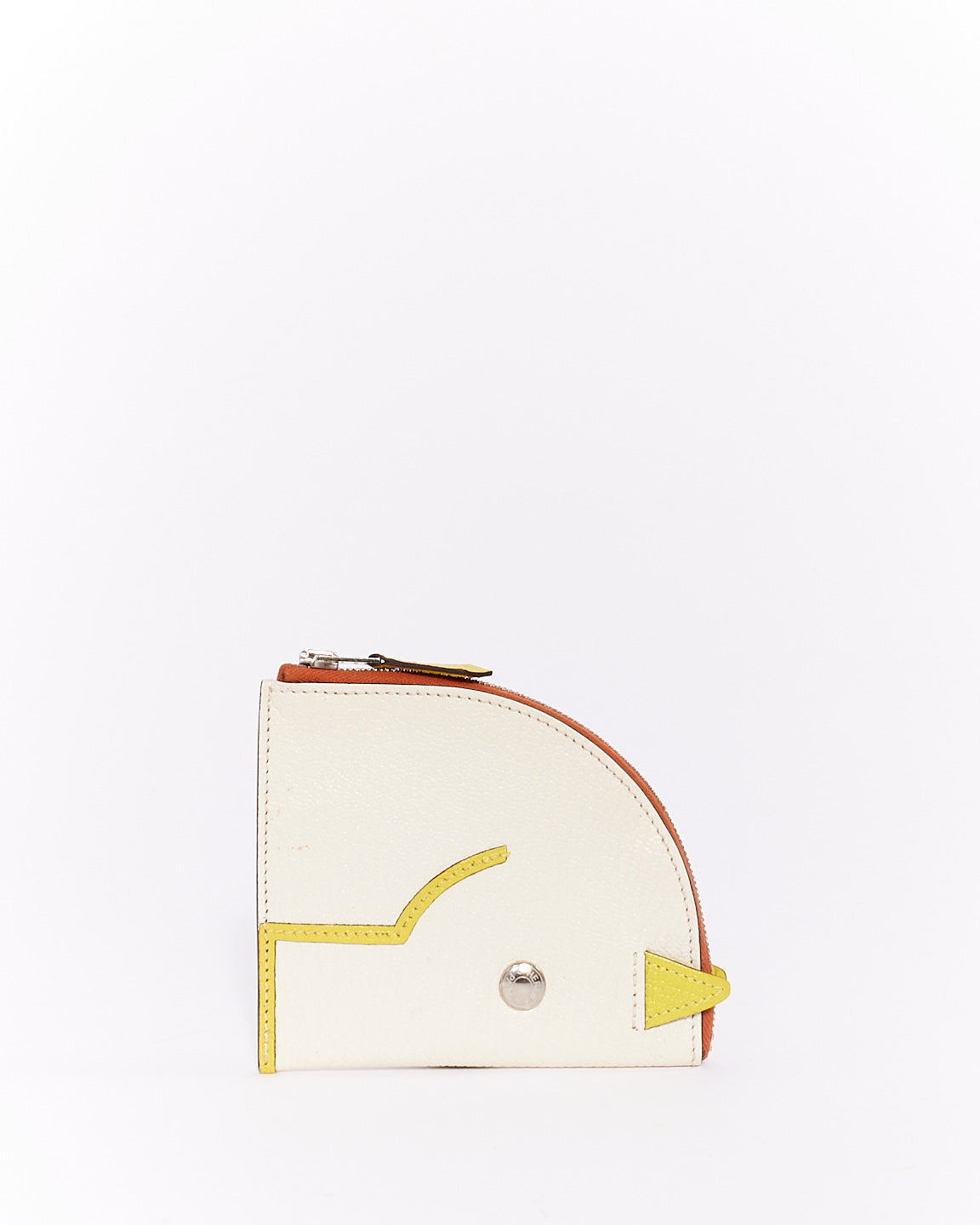 Hermès White Chevre Leather Paddock Coin Purse