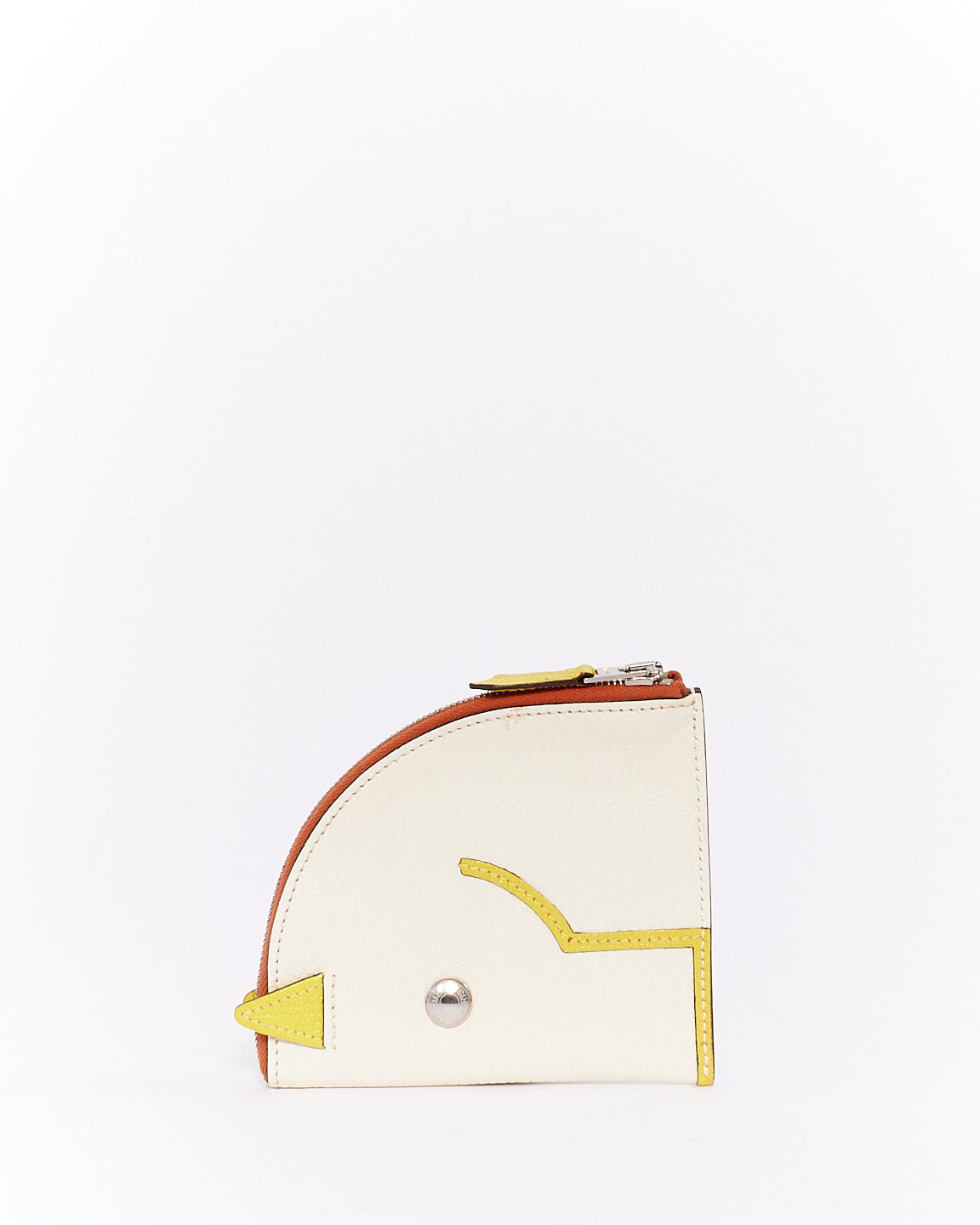 Hermès White Chevre Leather Paddock Coin Purse