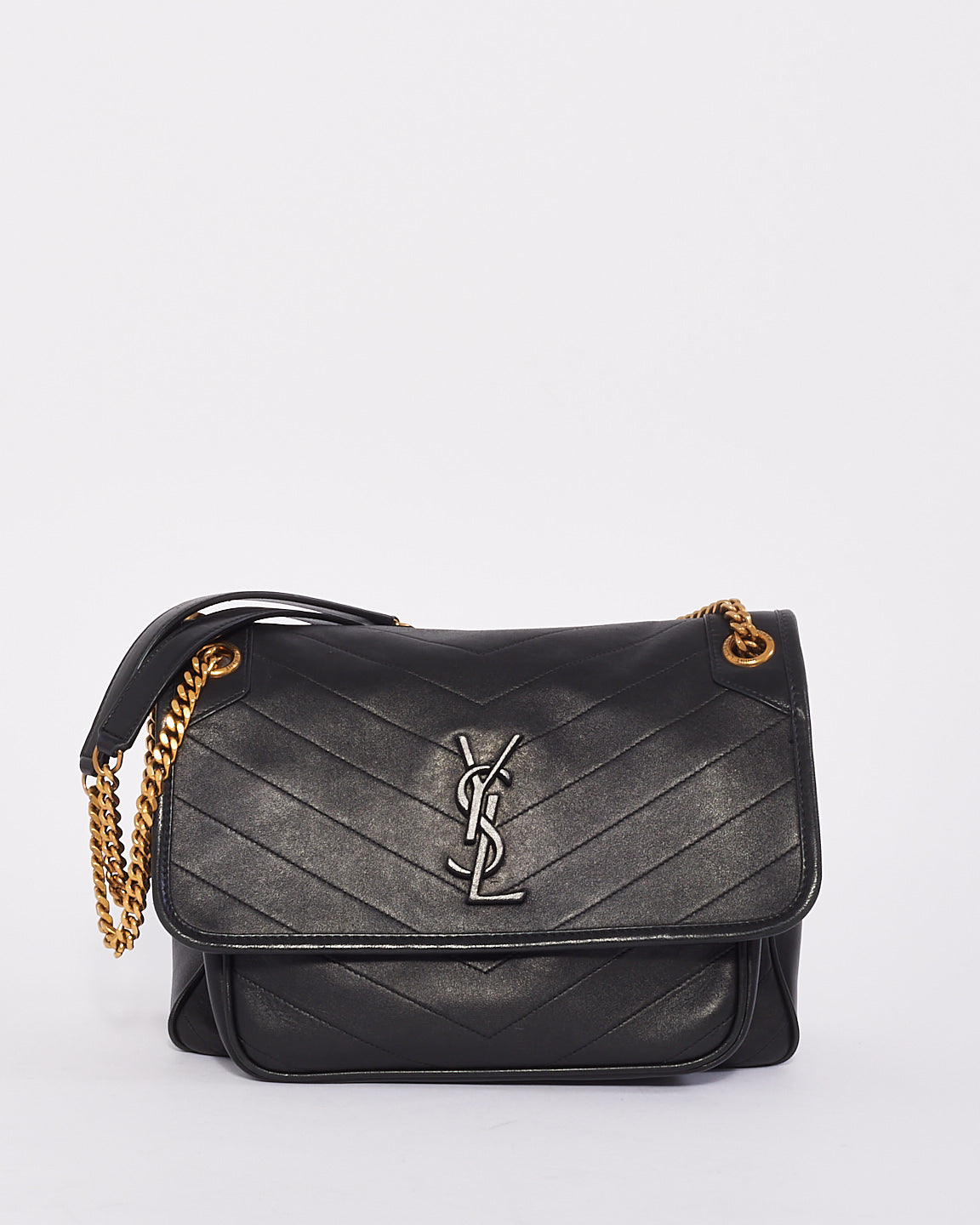 Saint Laurent Black Smooth Leather Medium Nikki Bag