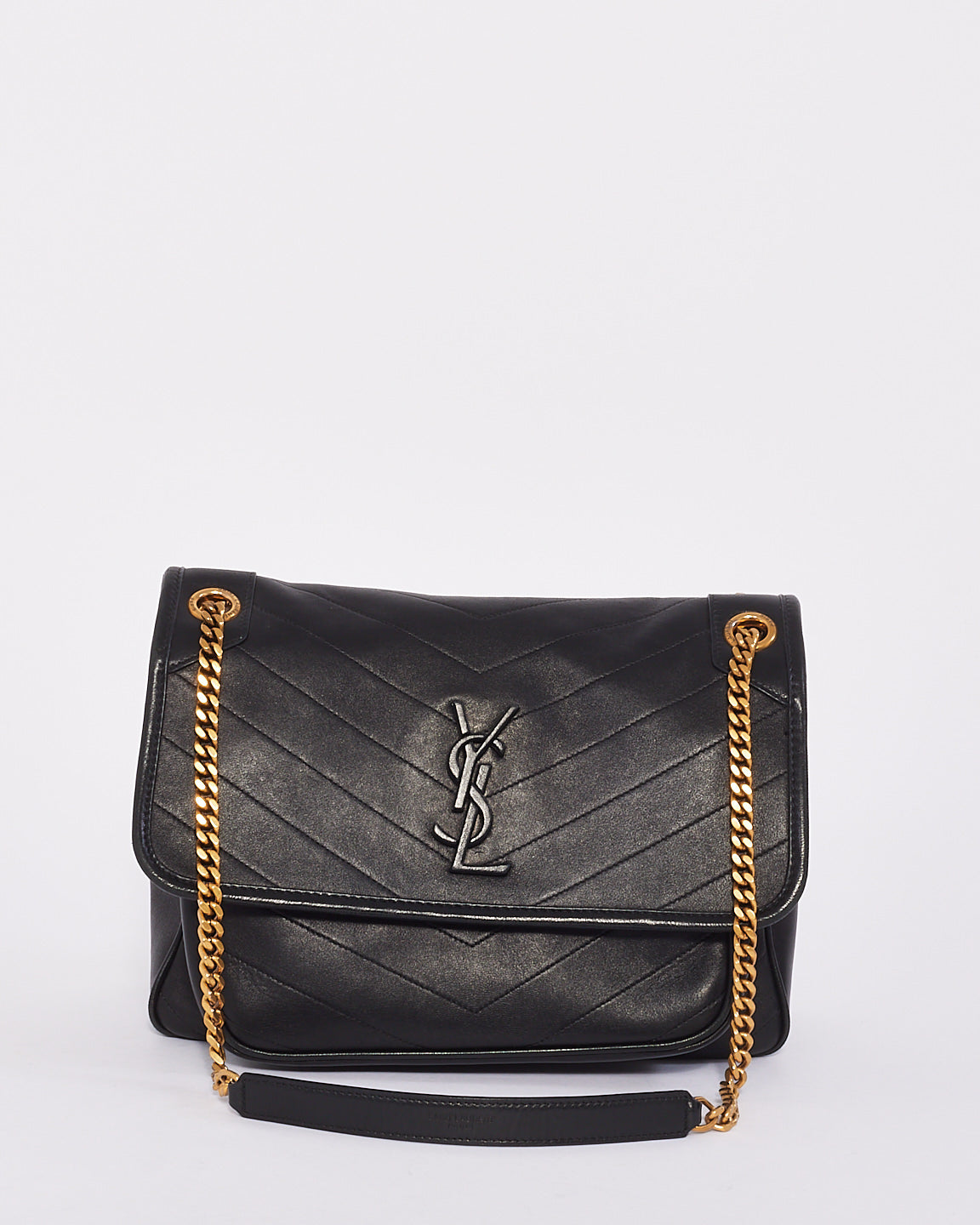 Saint Laurent Black Smooth Leather Medium Nikki Bag