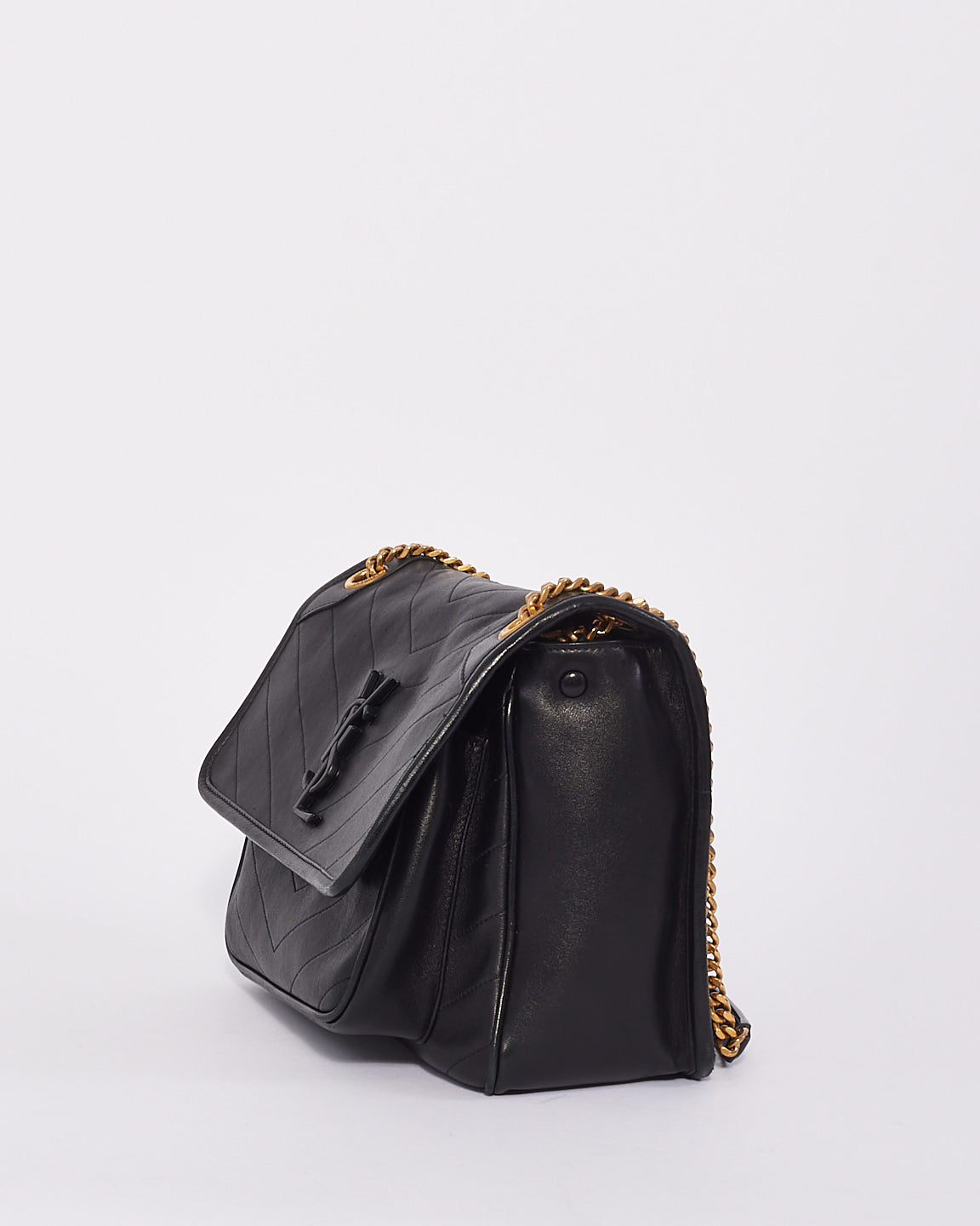 Saint Laurent Black Smooth Leather Medium Nikki Bag