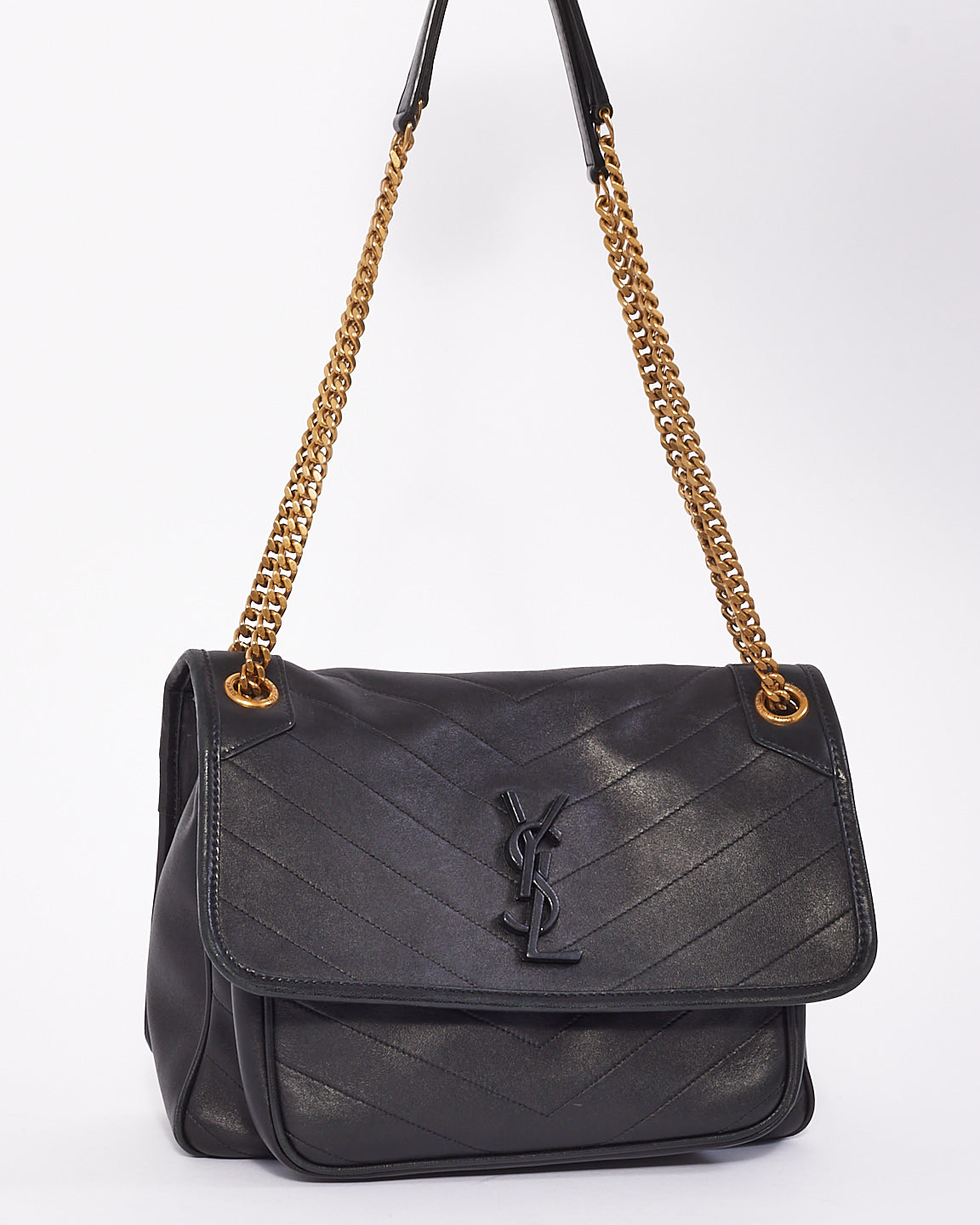 Saint Laurent Black Smooth Leather Medium Nikki Bag