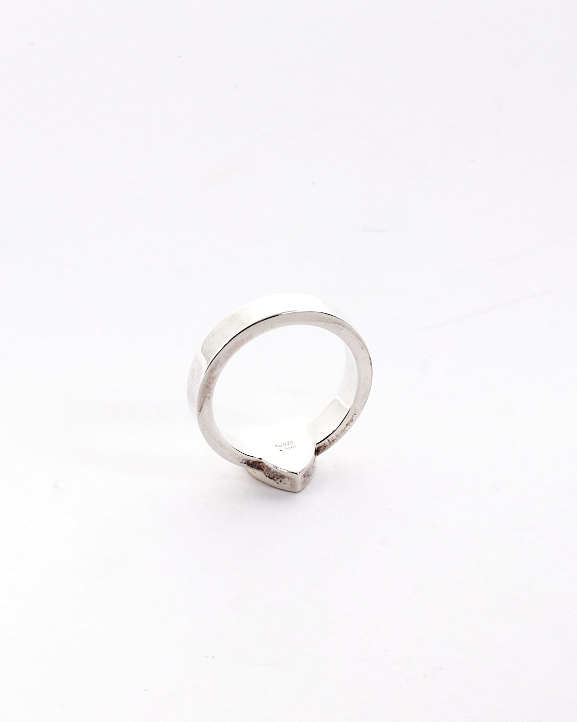 Gucci Silver Trademark Ring with Heart Pendant - 6