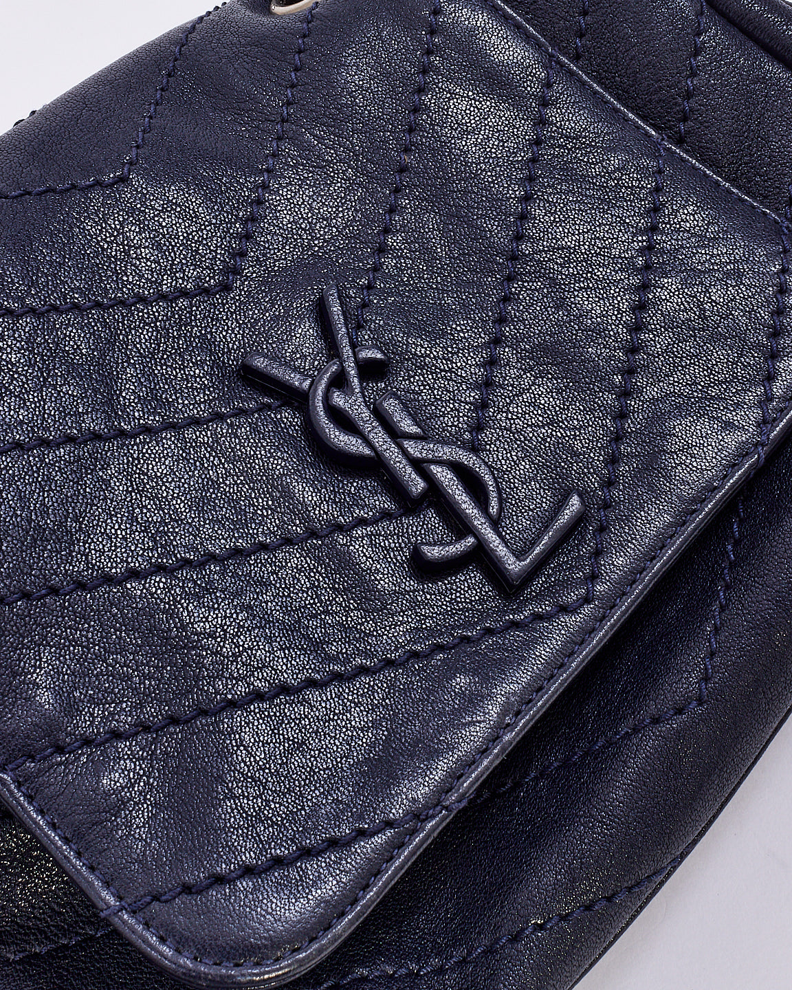 Saint Laurent Navy Blue Monogram Small Nolita Shoulder Bag