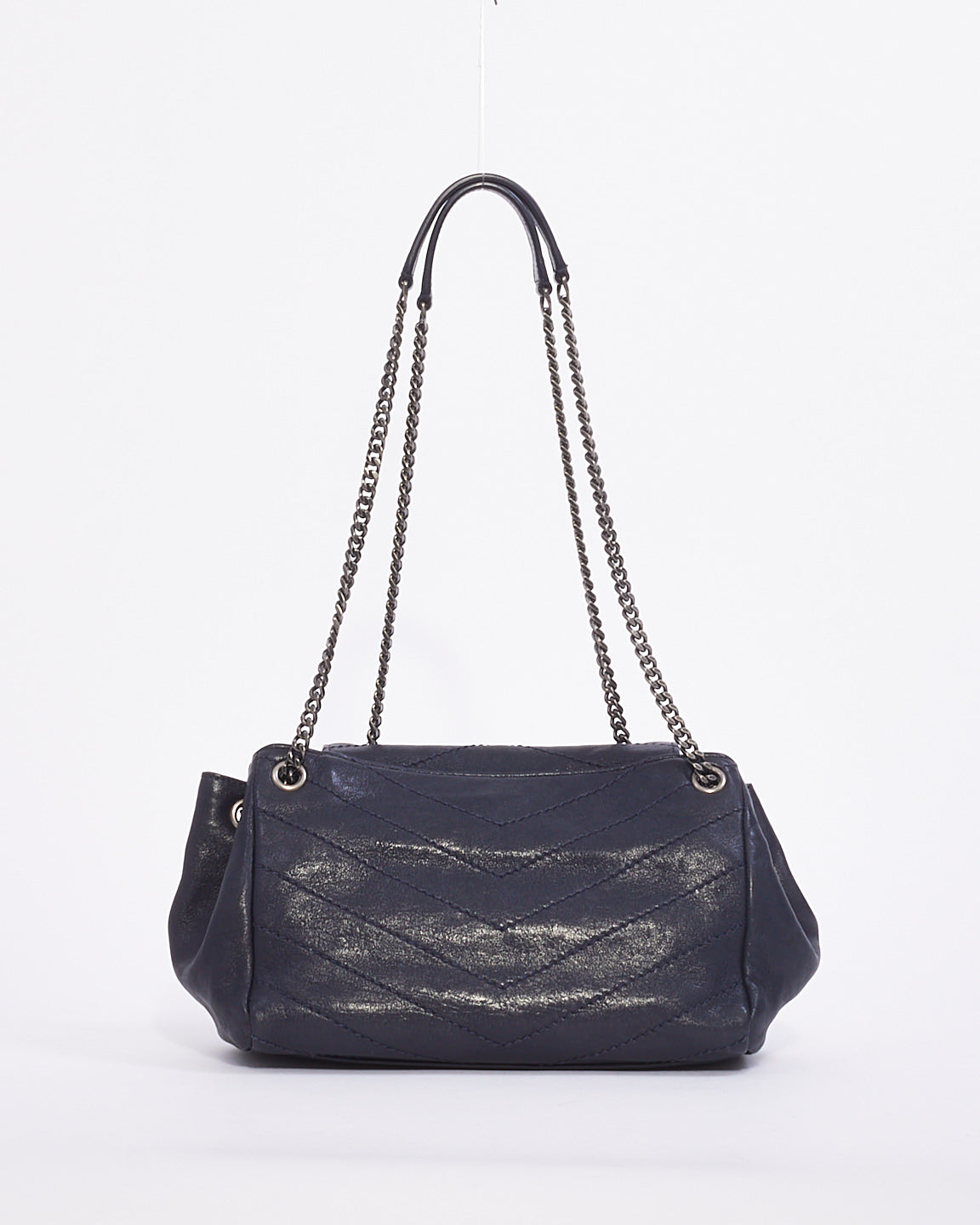 Saint Laurent Navy Blue Monogram Small Nolita Shoulder Bag