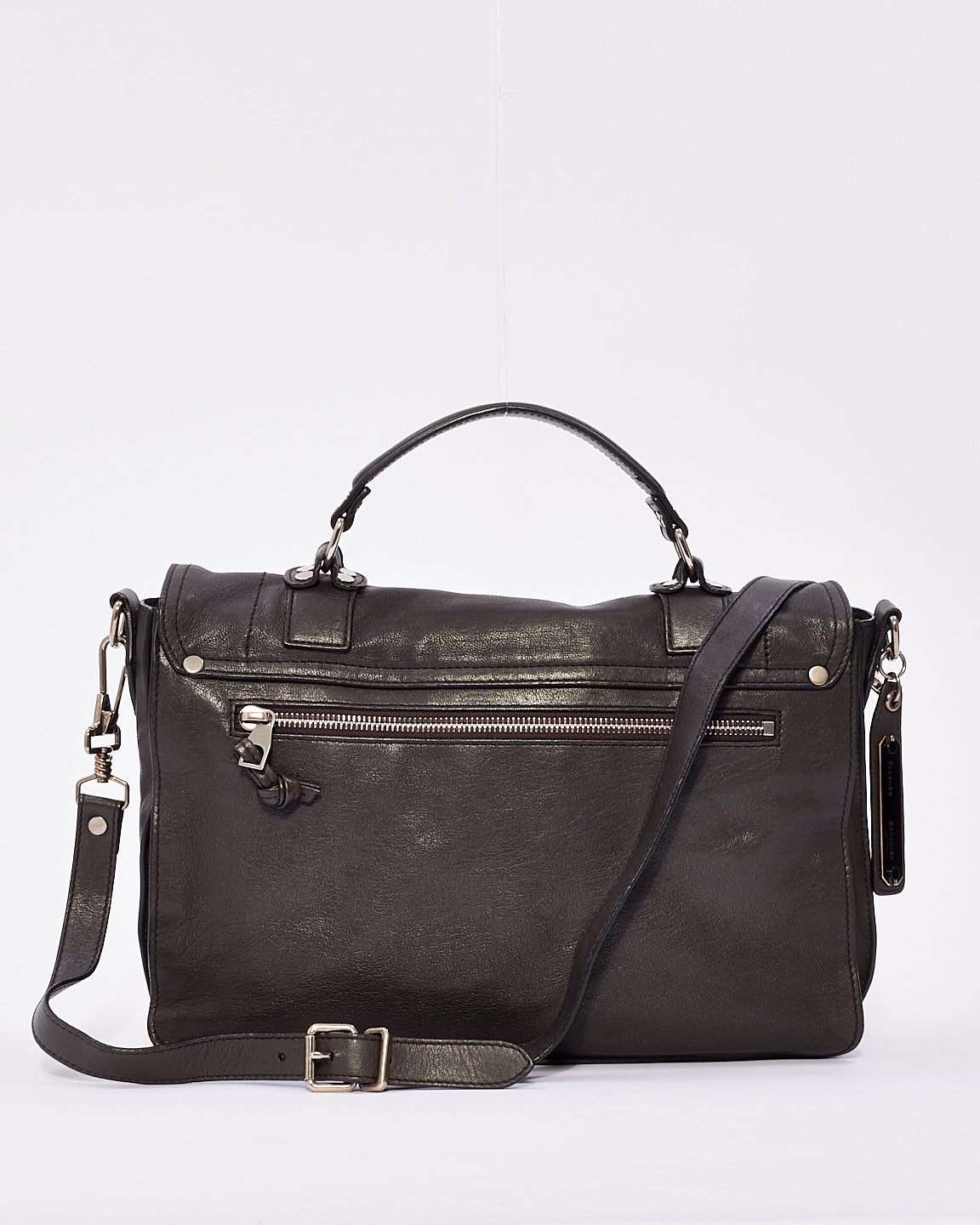 Sac PS1 en cuir gris Proenza Schouler