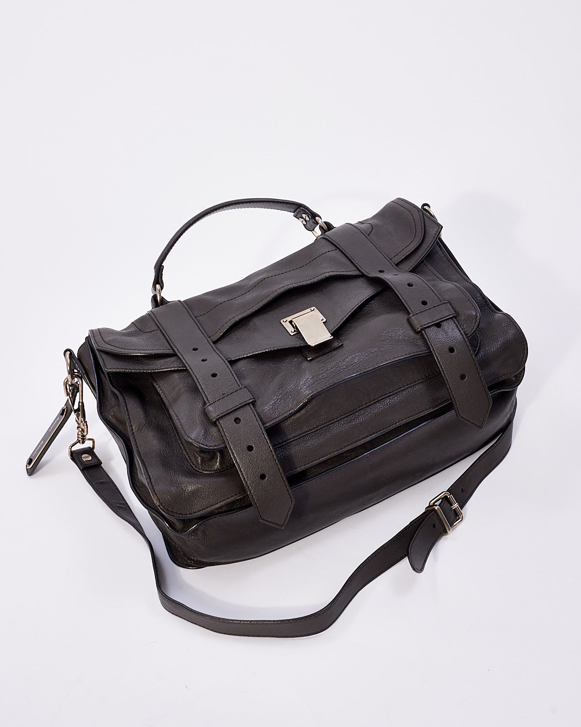 Sac PS1 en cuir gris Proenza Schouler