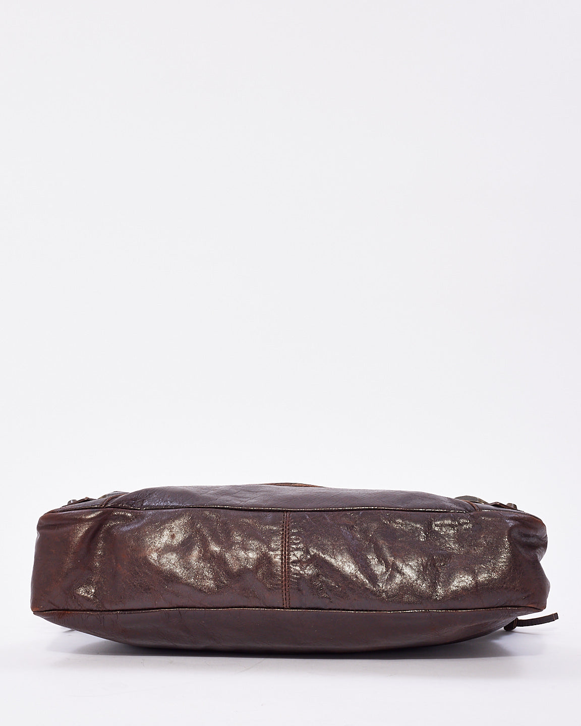 Balenciaga Sac de ville de motocross en cuir marron