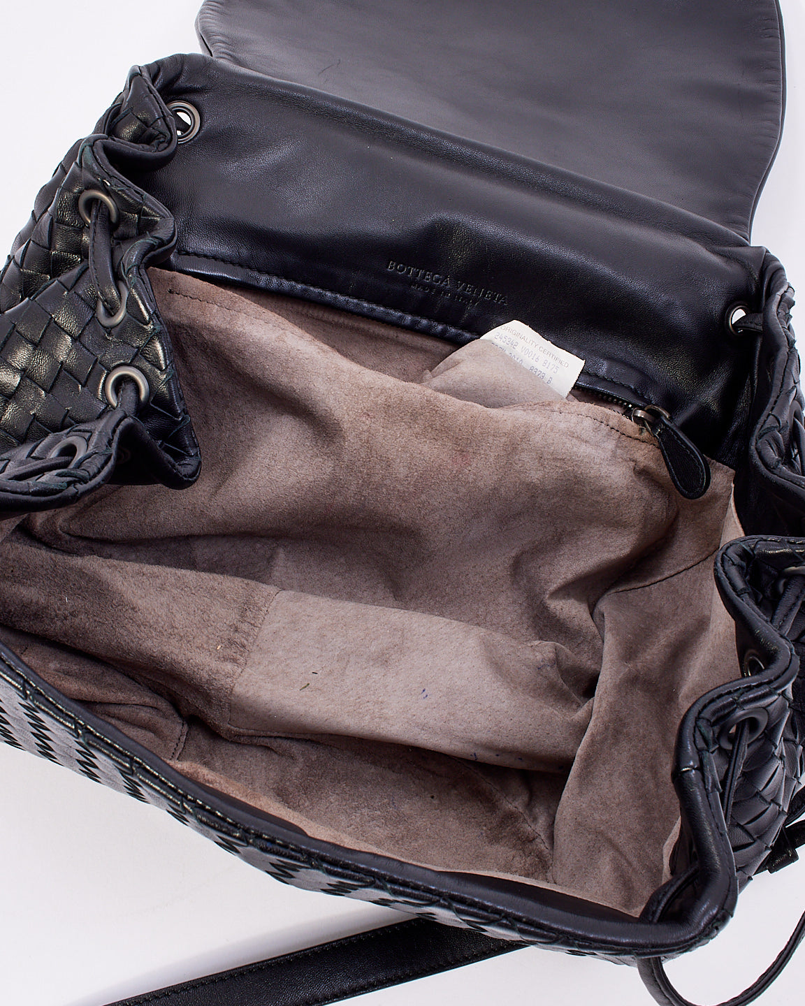 Sac messager Bottega Vintage en cuir Intrecciato noir