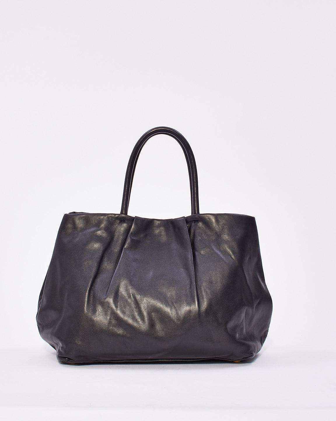 Prada Black Nappa Leather Fiocco Bow Tote Bag