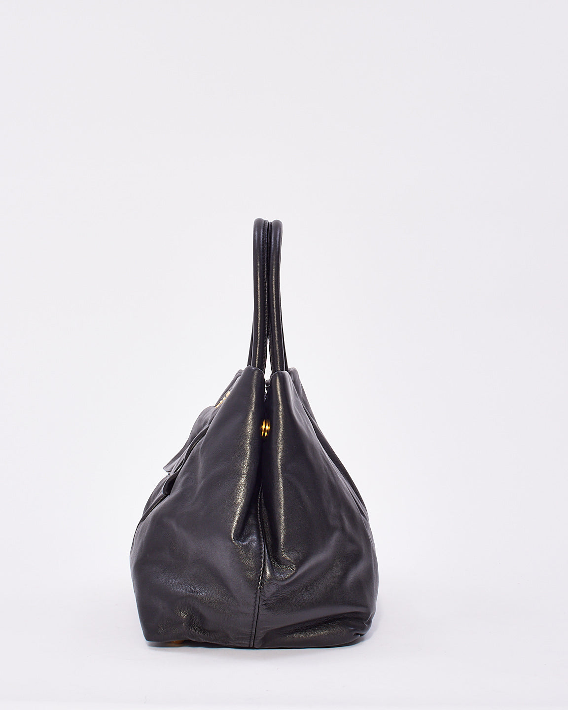 Prada Black Nappa Leather Fiocco Bow Tote Bag