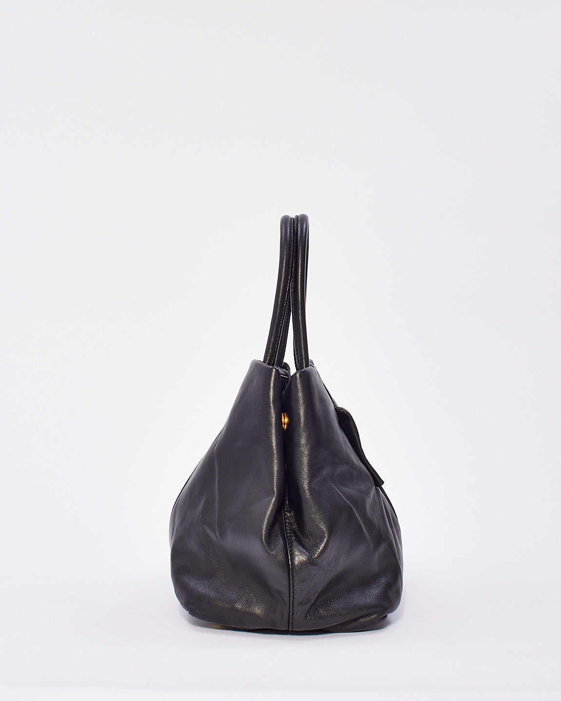 Prada Black Nappa Leather Fiocco Bow Tote Bag