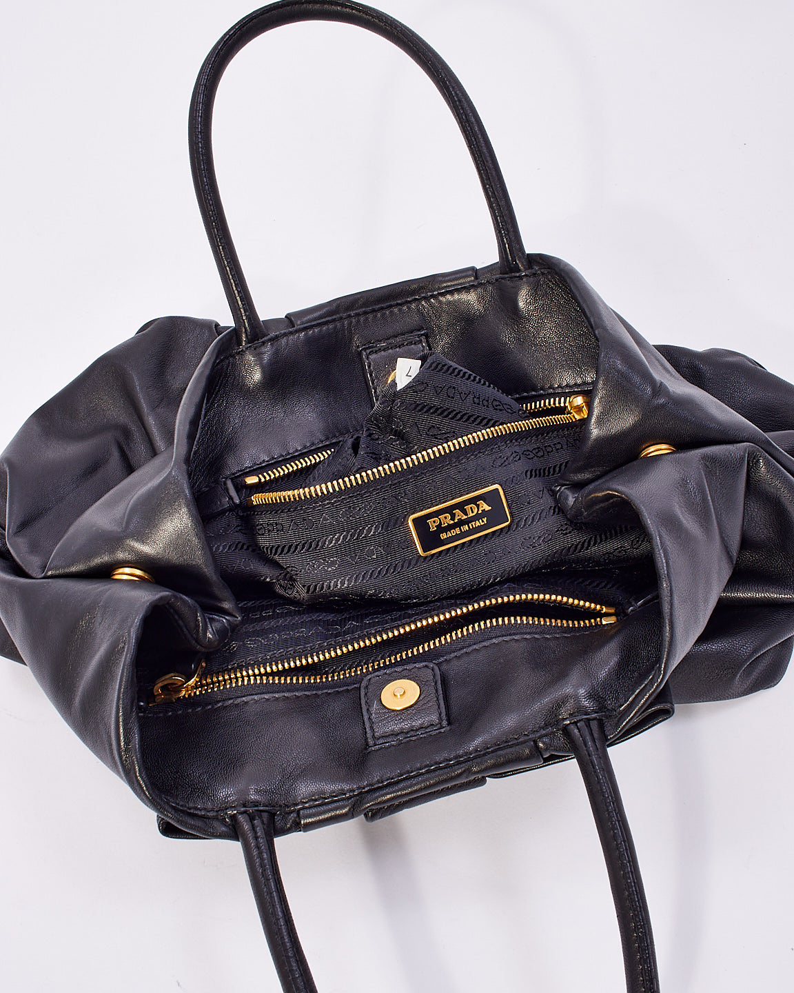 Prada Black Nappa Leather Fiocco Bow Tote Bag