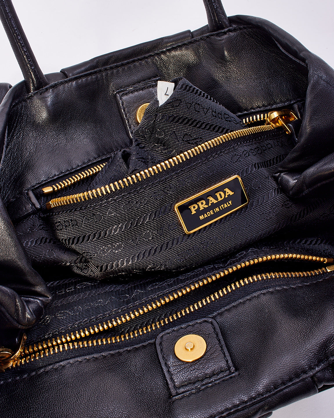 Prada Black Nappa Leather Fiocco Bow Tote Bag