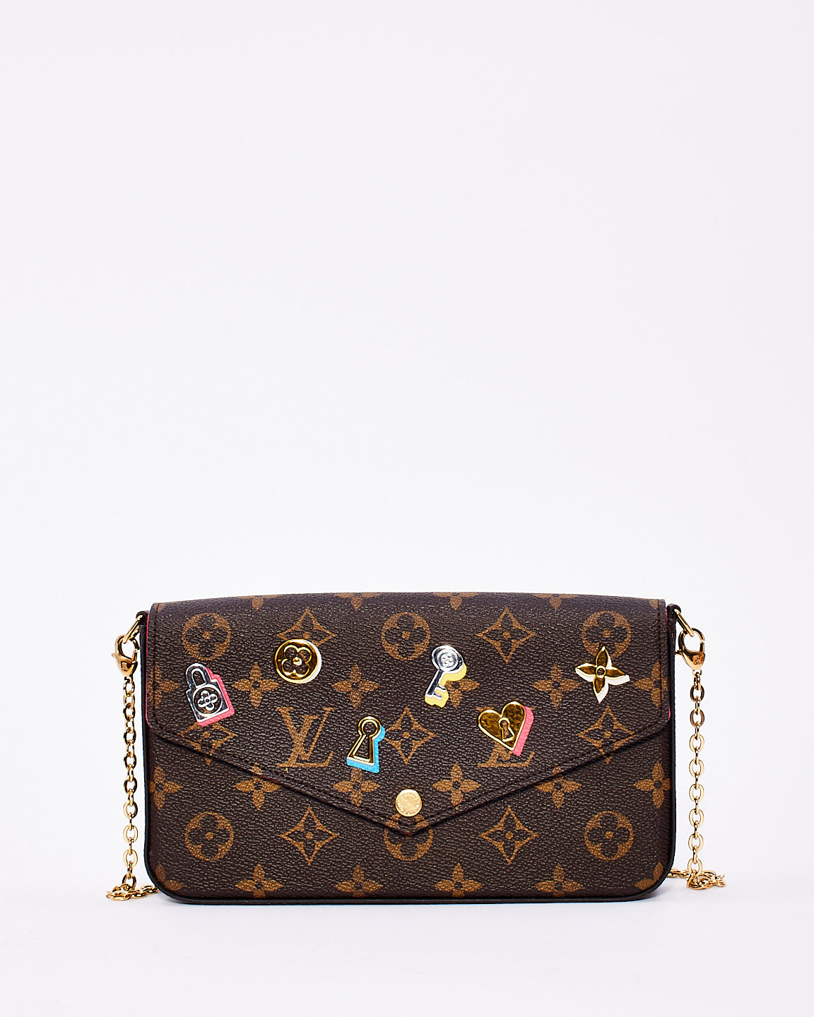 Louis Vuitton Monogram Canvas Love Lock Pochette Felicie Pochette Chain Bag