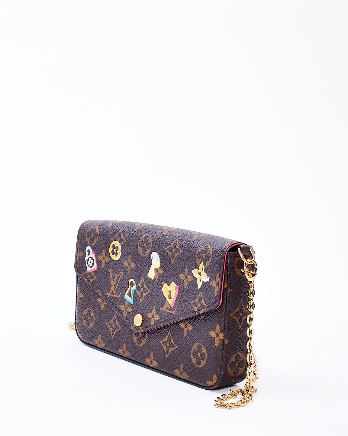 Louis Vuitton Monogram Canvas Love Lock Pochette Felicie Pochette Chain Bag