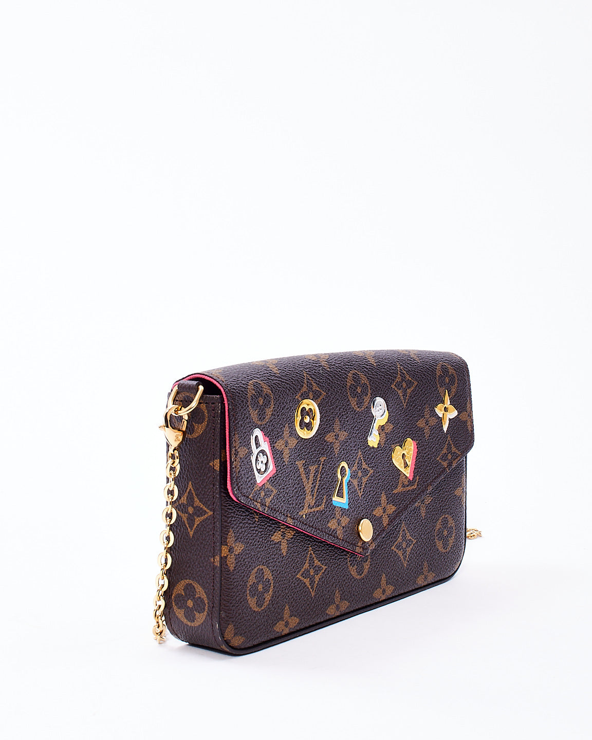 Louis Vuitton Monogram Canvas Love Lock Pochette Felicie Pochette Chain Bag