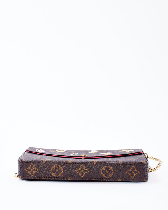 Brown Louis Vuitton Monogram Love Lock Pochette Felicie Crossbody