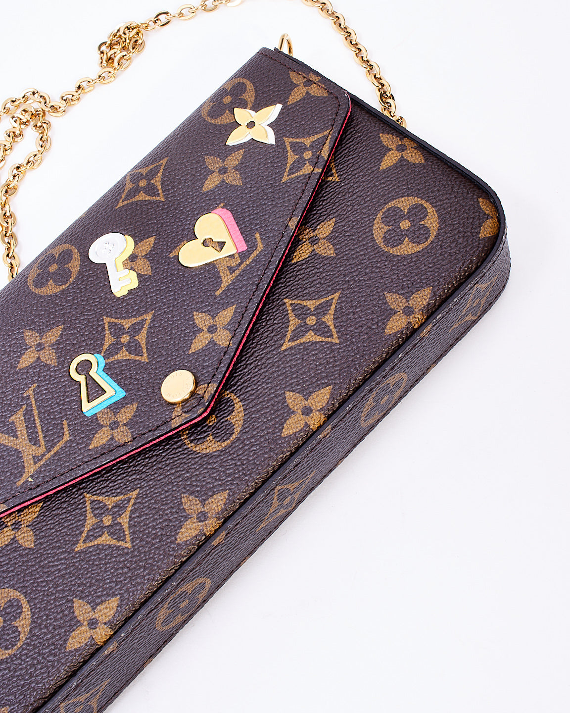 Louis Vuitton Monogram Canvas Love Lock Pochette Felicie Pochette Chain Bag