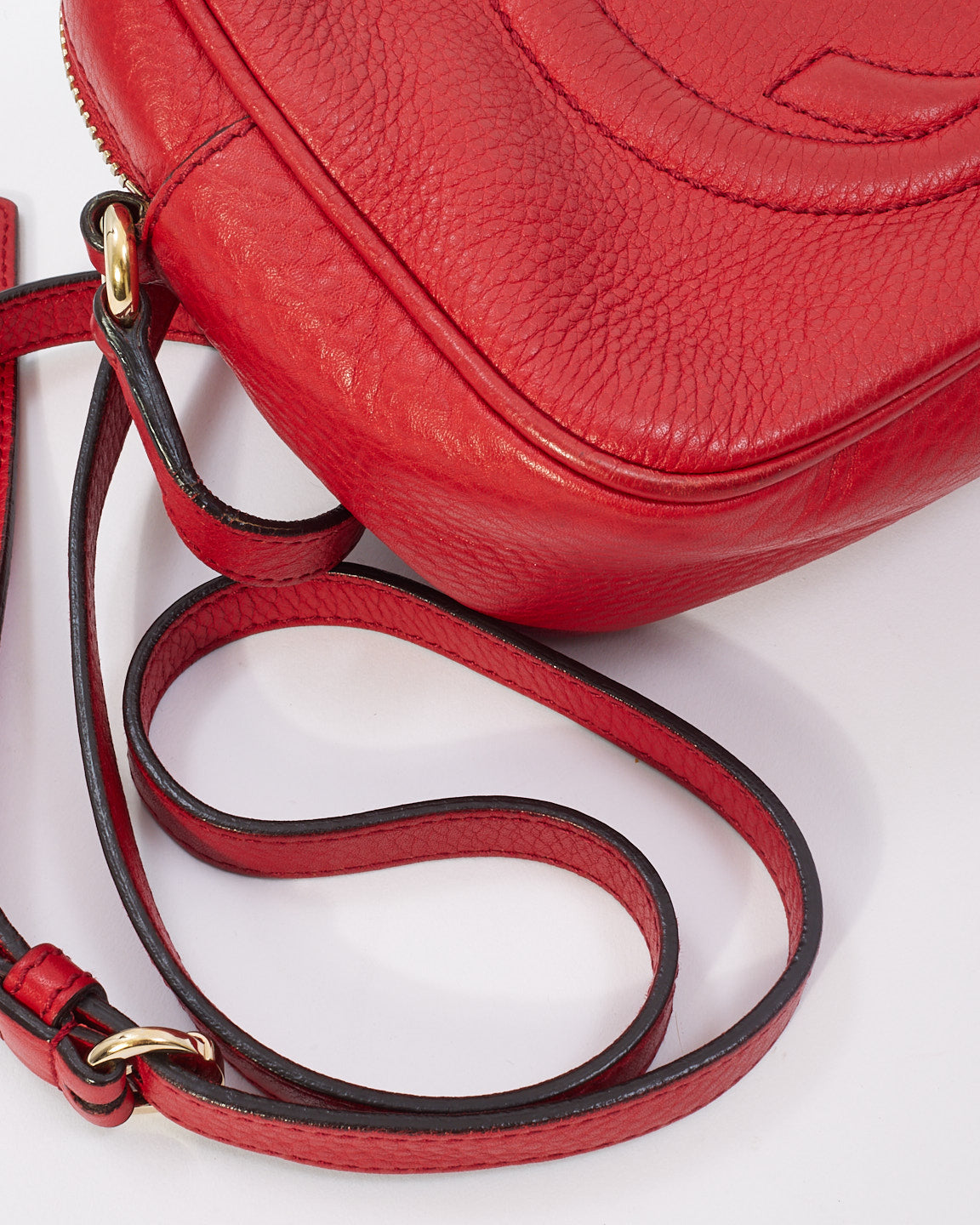 Gucci Red Leather Soho Disco Crossbody Bag