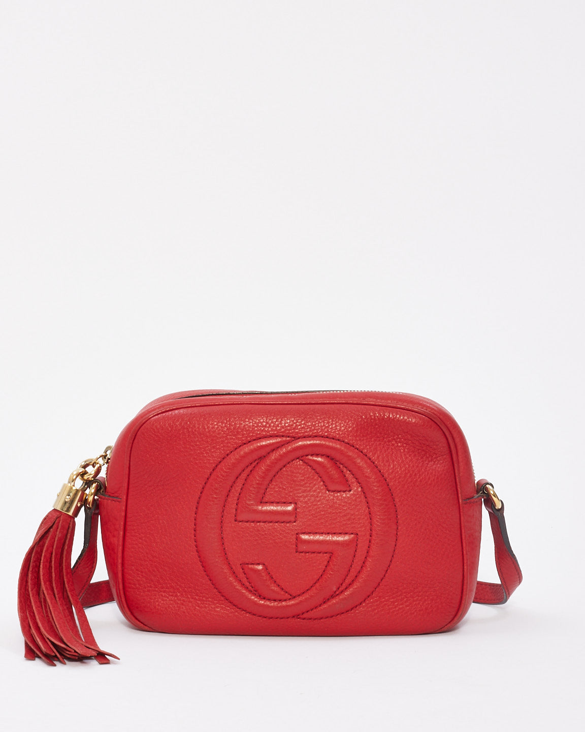 Gucci Red Leather Soho Disco Crossbody Bag