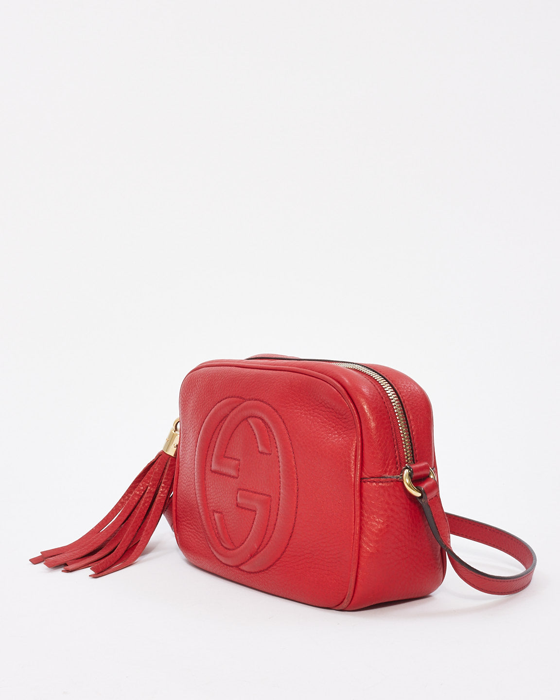 Gucci Red Leather Soho Disco Crossbody Bag