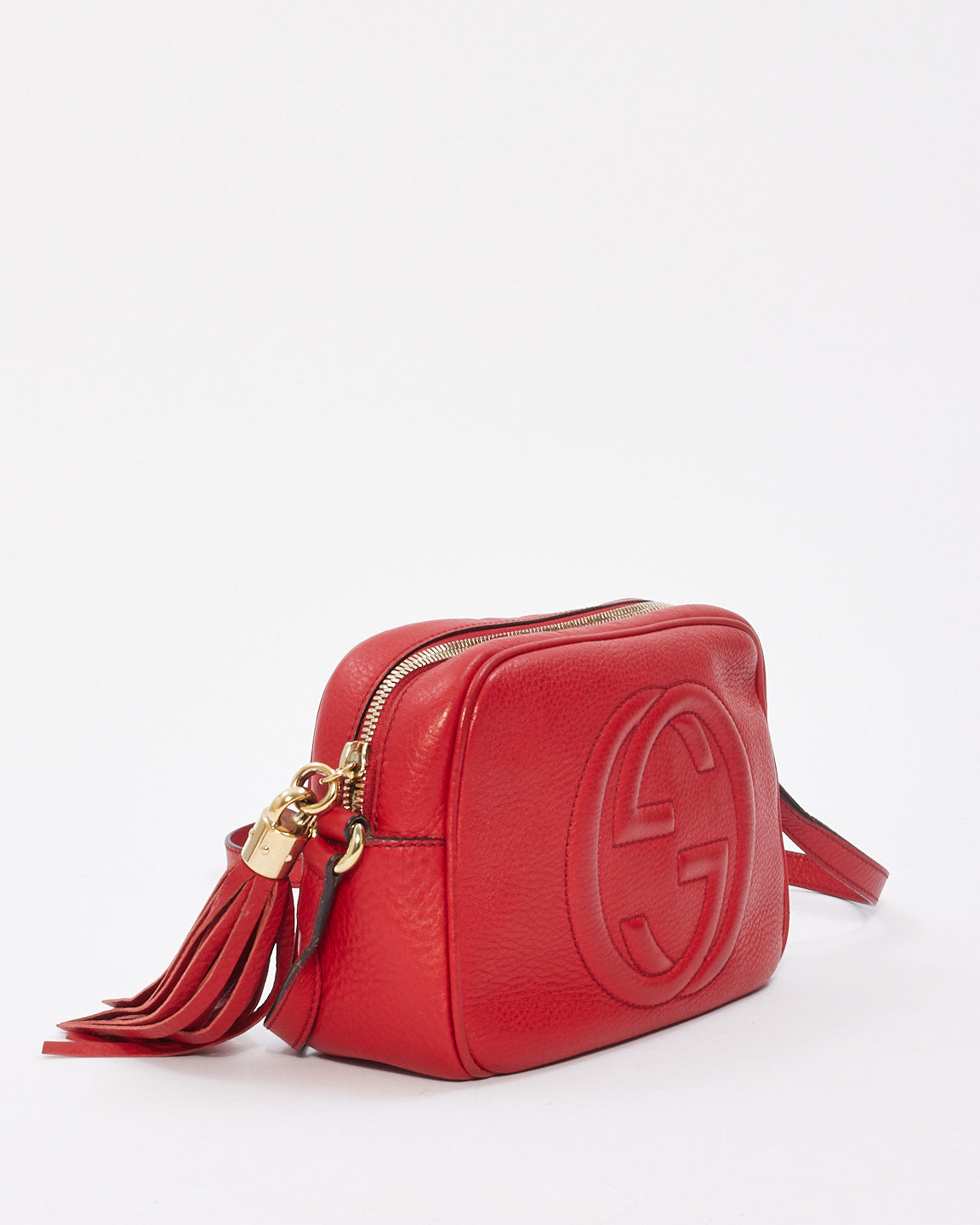 Gucci Red Leather Soho Disco Crossbody Bag