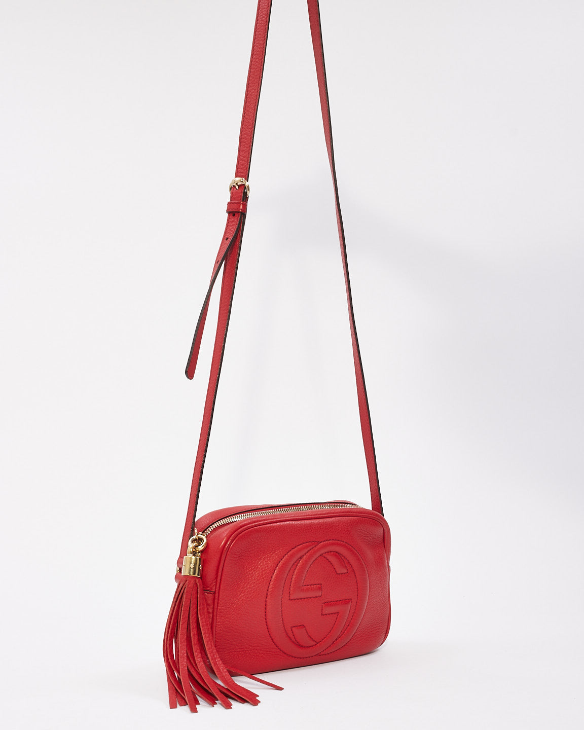 Gucci Red Leather Soho Disco Crossbody Bag