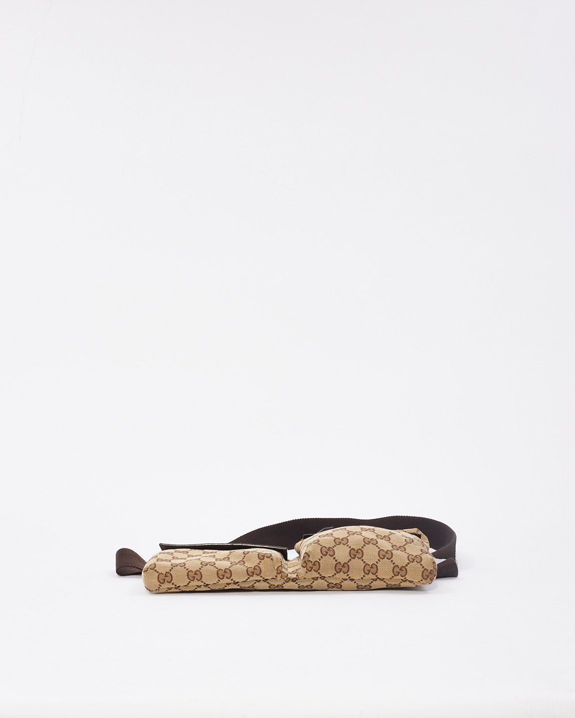 Gucci Brown GG Monogram Canvas Pocket Web Belt Bag