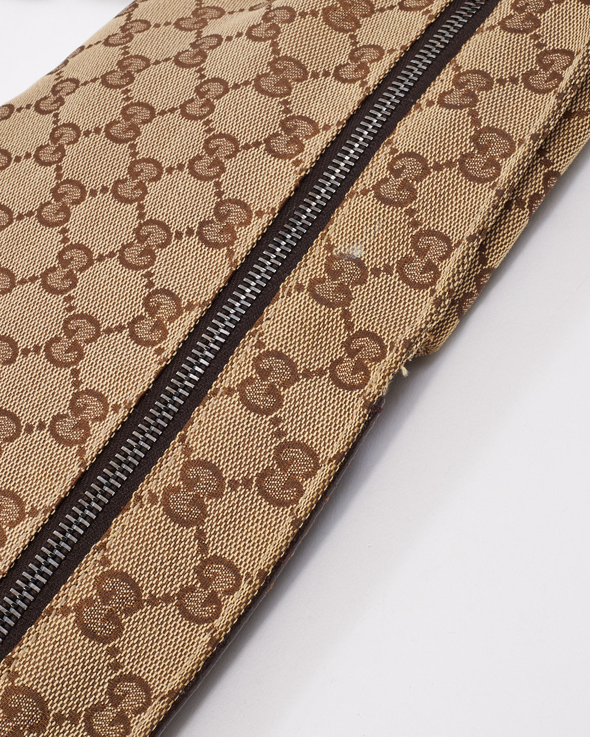 Gucci Brown GG Monogram Canvas Pocket Web Belt Bag