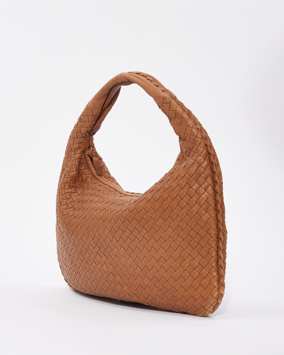 Bottega Vintage Beige Leather Intrecciato Hobo Bag