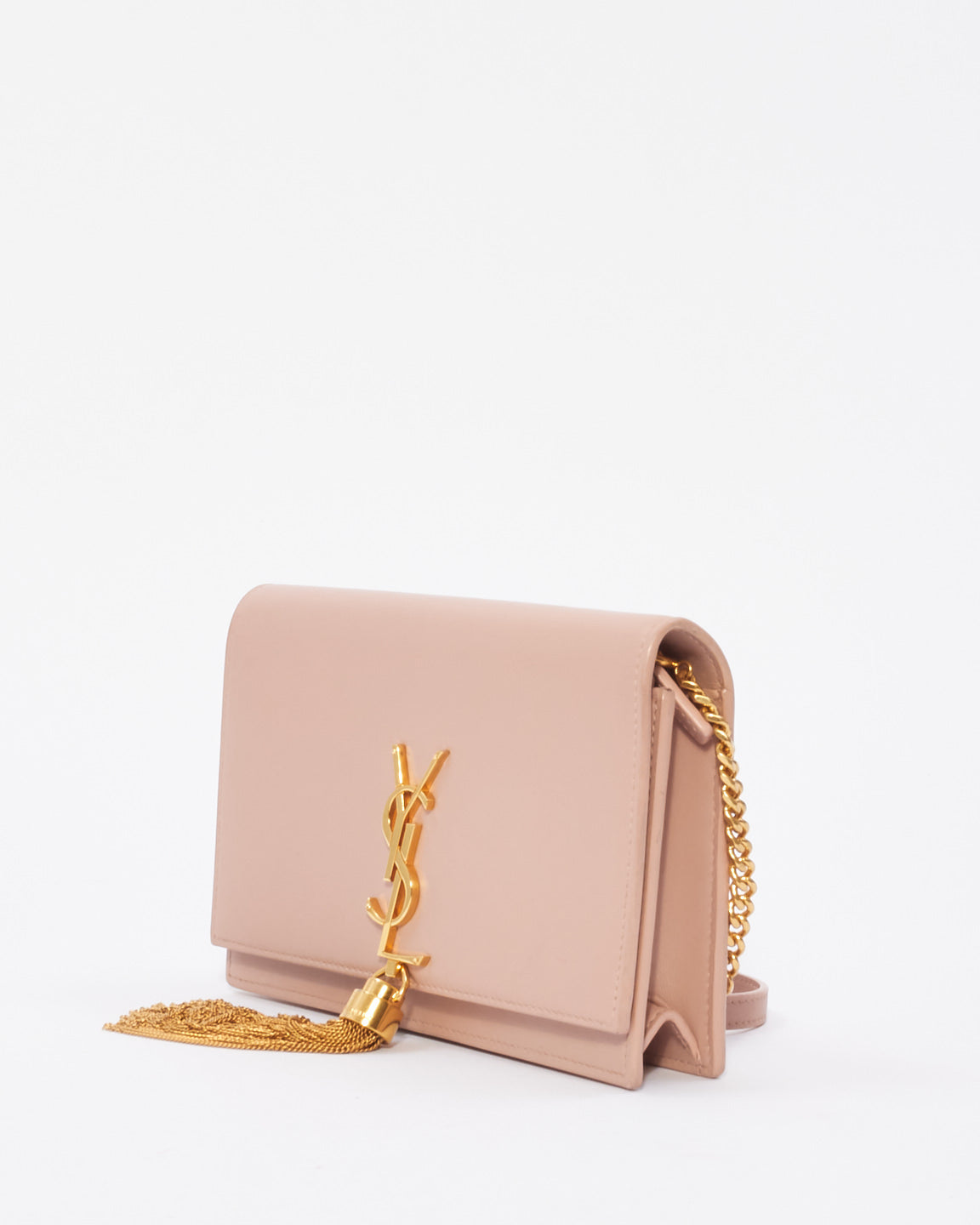 Saint Laurent Pink Smooth Leather Kate Tassel Wallet On Chain Bag