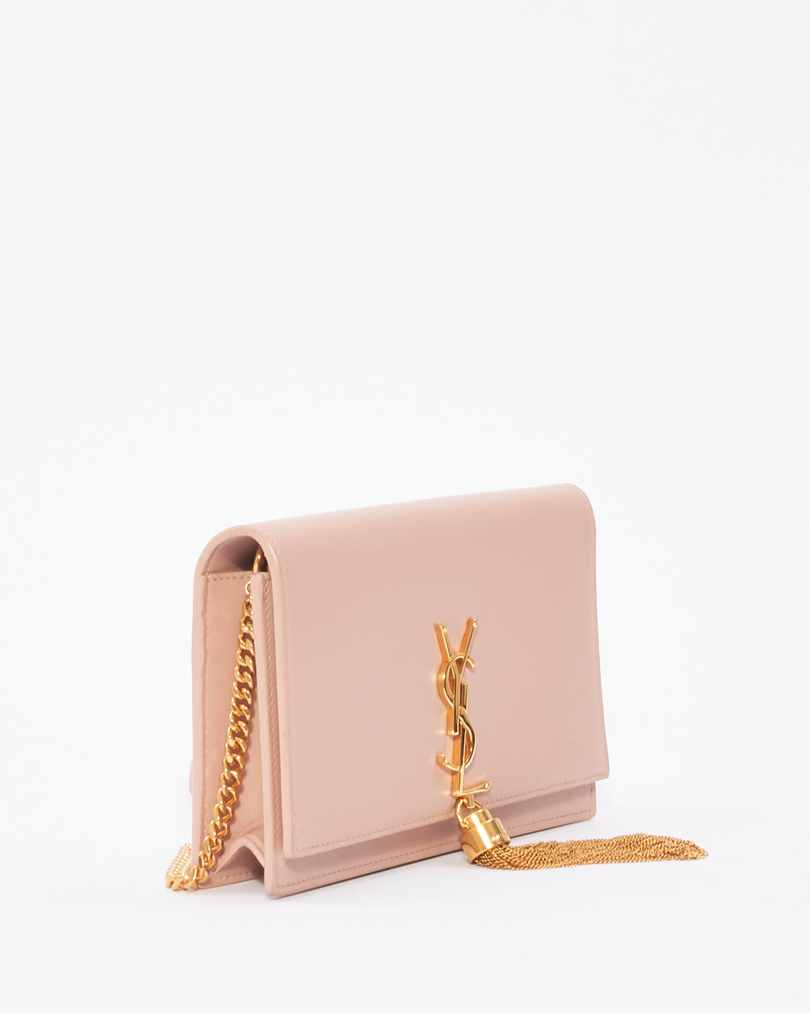 Saint Laurent Pink Smooth Leather Kate Tassel Wallet On Chain Bag