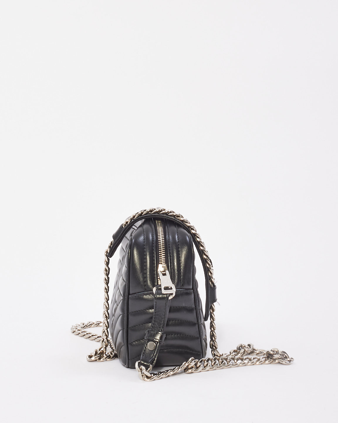 Prada Black Leather Diagramme Shoulder Bag