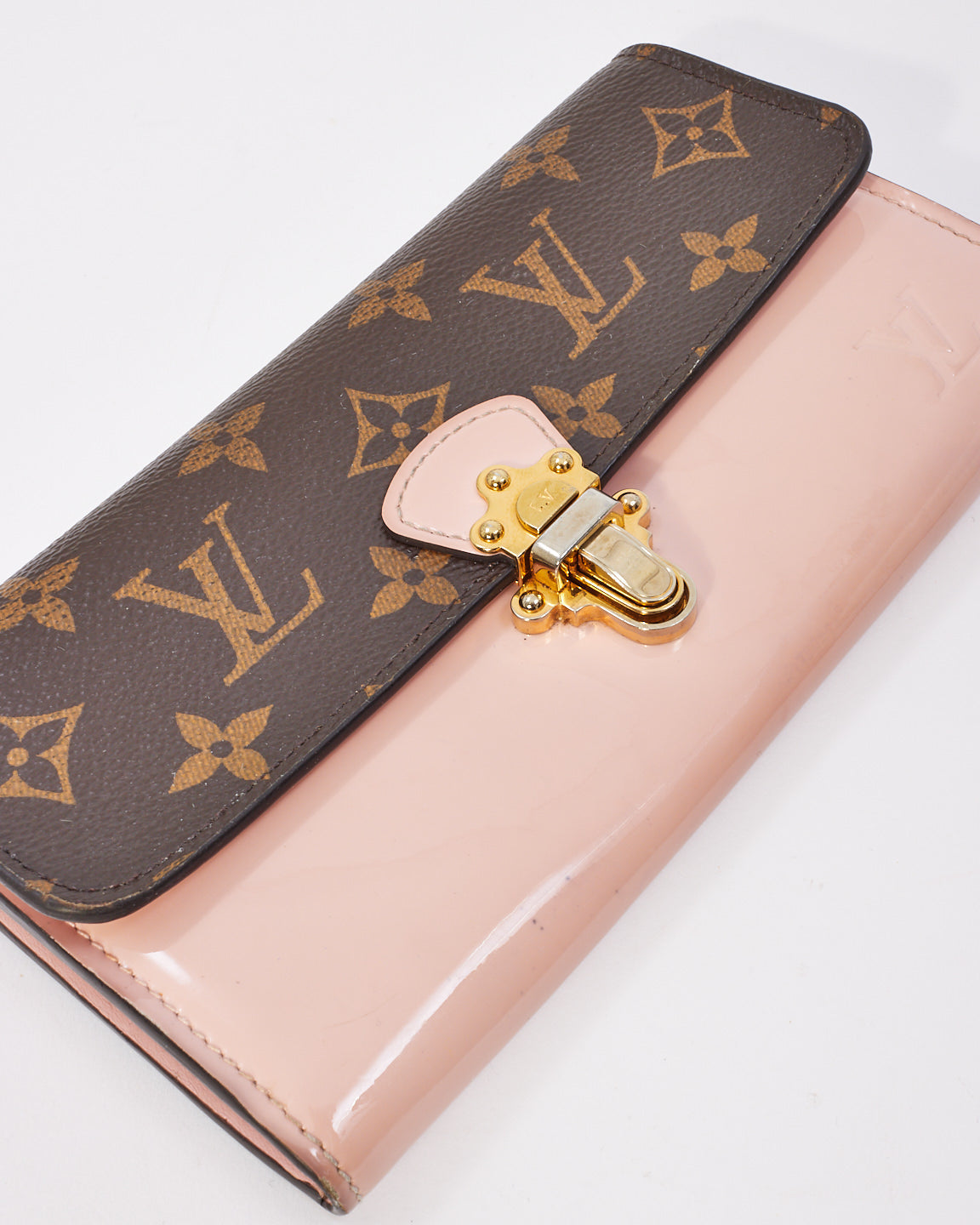 Louis Vuitton Monogram & Pink Vernis Canvas Cherrywood Long Wallet