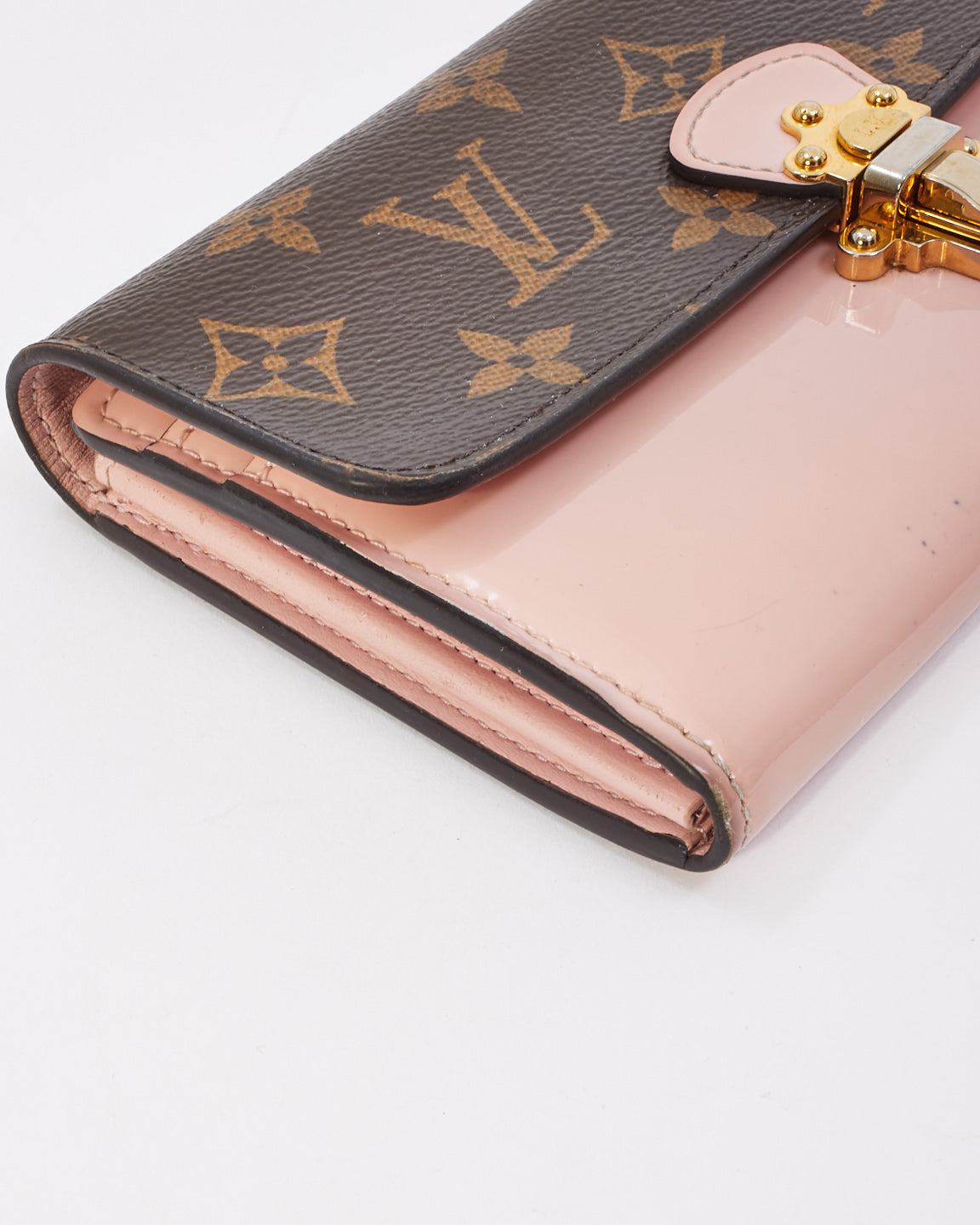 Louis Vuitton Monogram & Pink Vernis Canvas Cherrywood Long Wallet