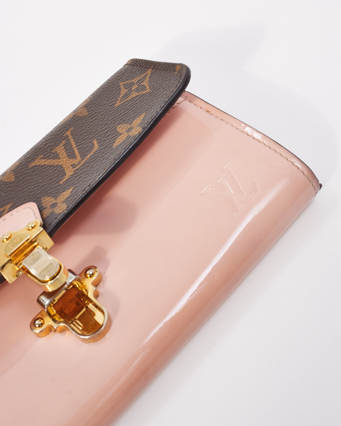 Louis Vuitton Monogram & Pink Vernis Canvas Cherrywood Long Wallet