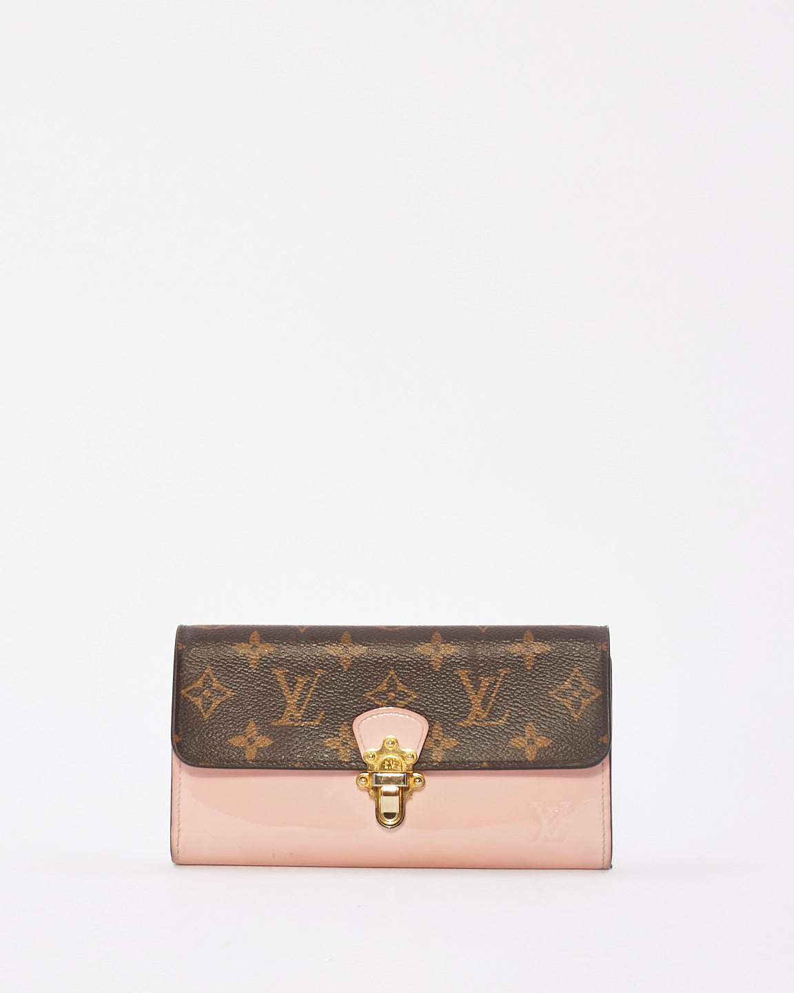 Louis Vuitton Monogram & Pink Vernis Canvas Cherrywood Long Wallet