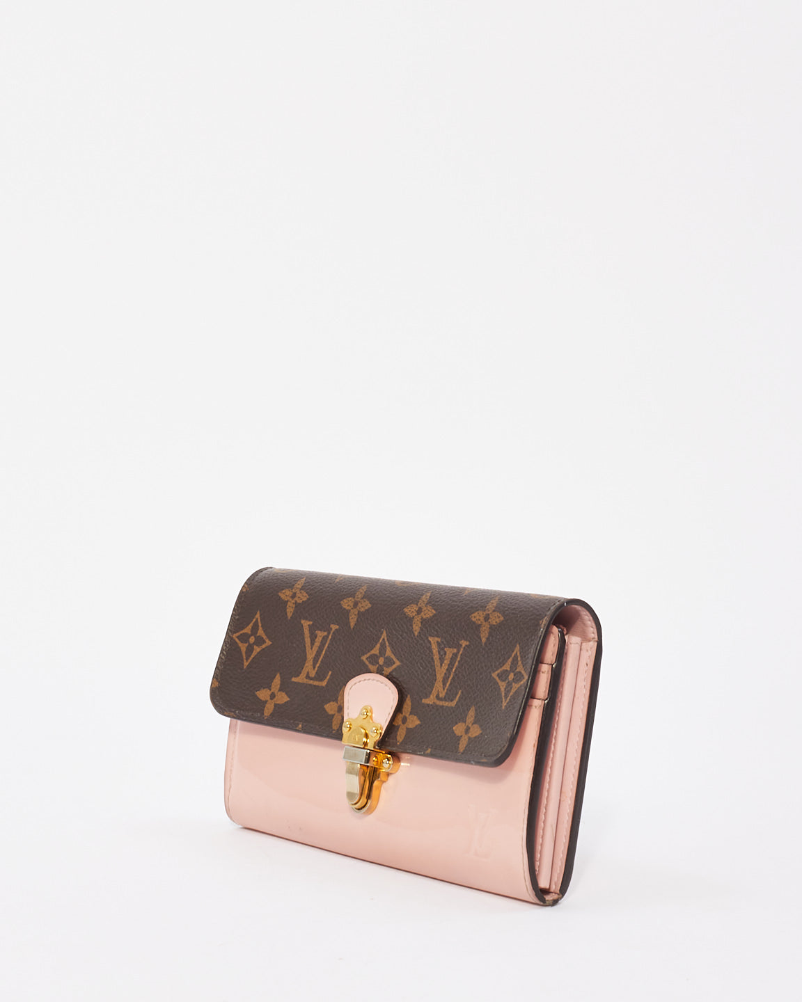 Louis Vuitton Monogram & Pink Vernis Canvas Cherrywood Long Wallet